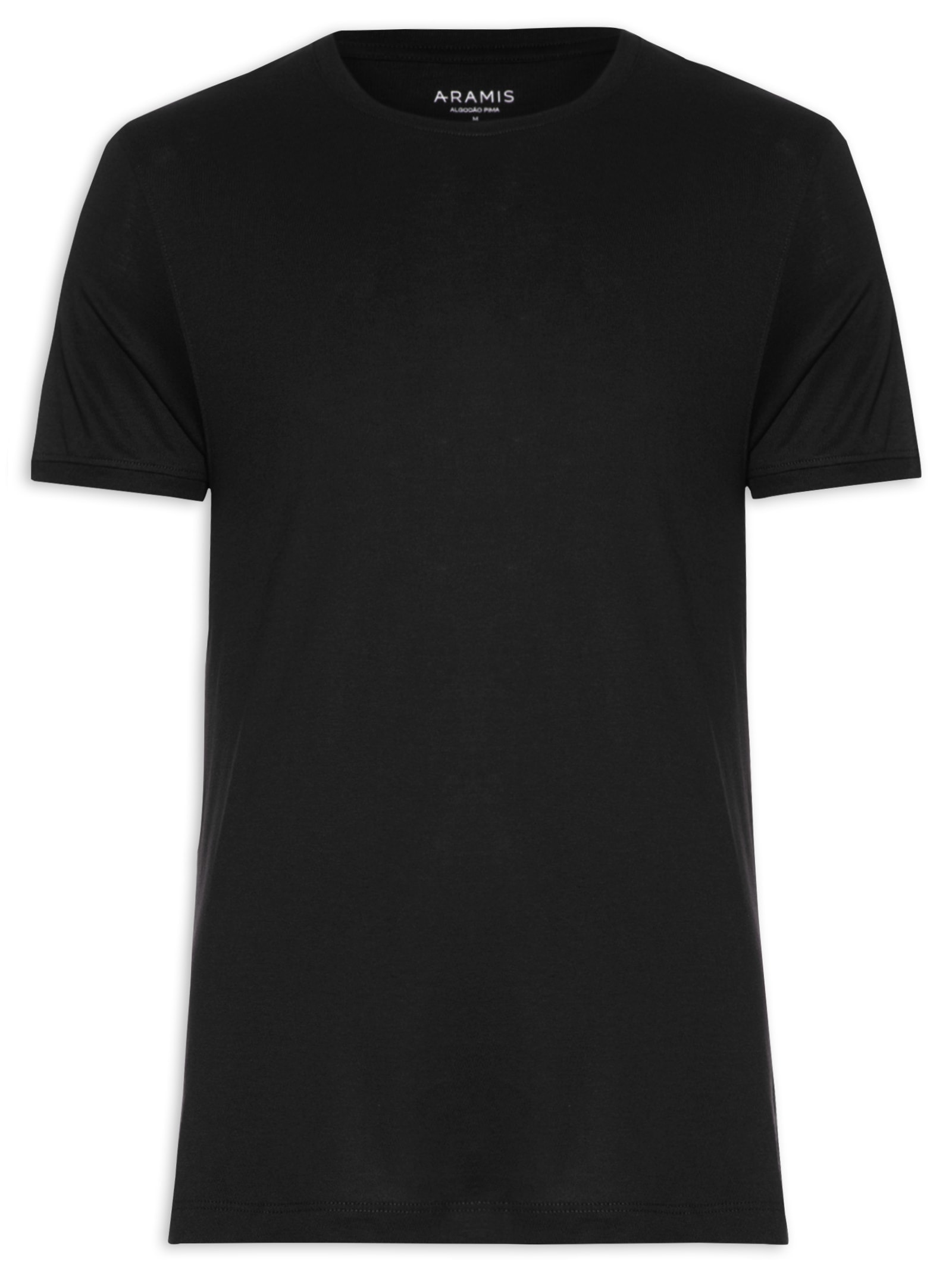 Camiseta Masculina em Algodão Pima Surton Preto Aramis