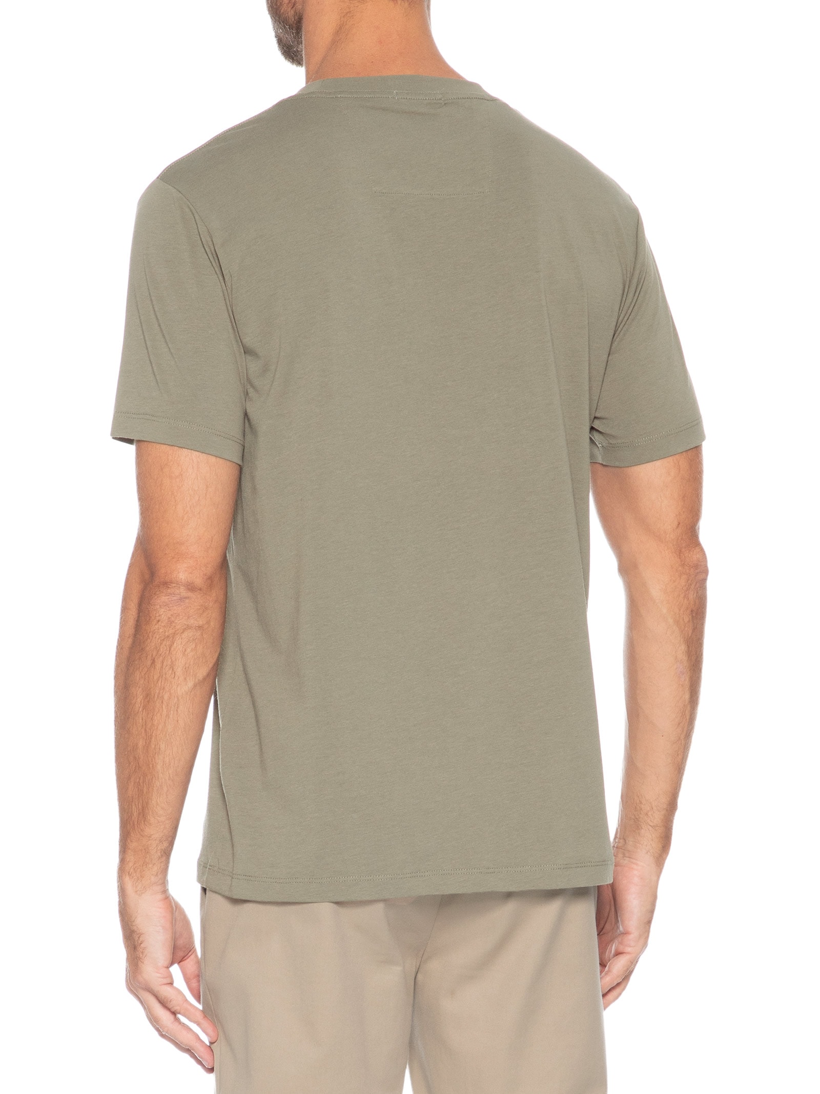 Camiseta Masculina Em Fibra Natural Lyocell Manga Curta Marrom '2 Essential