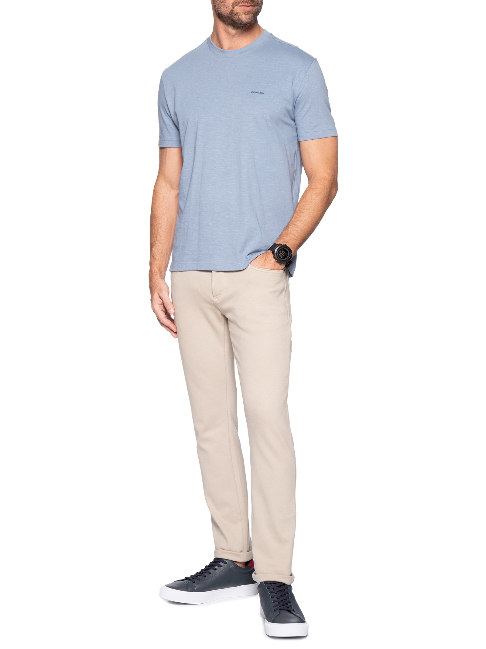 Camiseta Masculina em Flame – Azul Calvin Klein