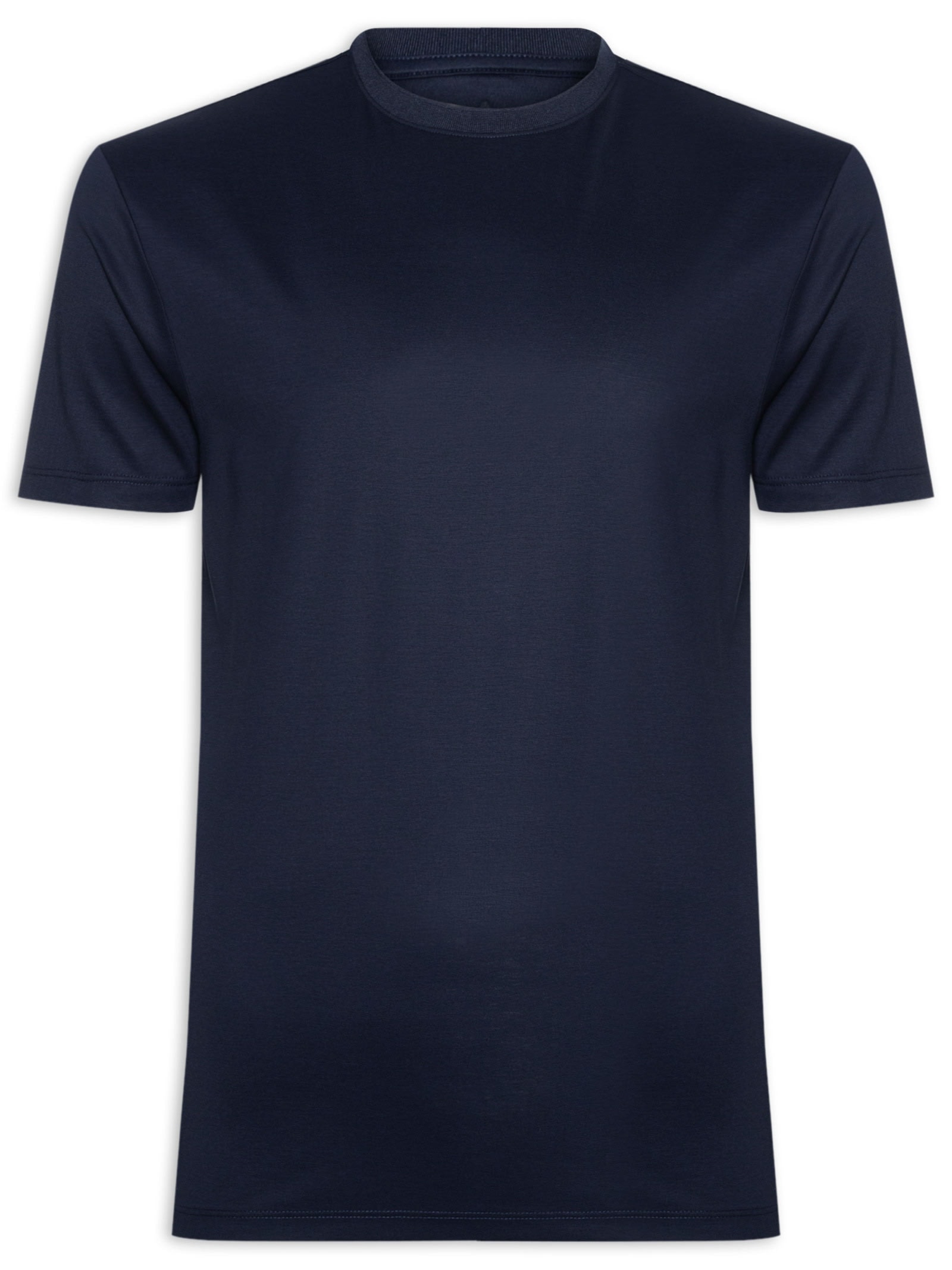 Camiseta Masculina Em Malha Interlock Marcerizada Azul Aramis