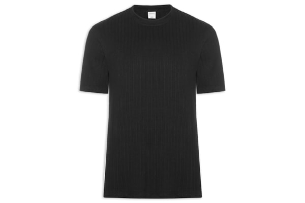 Camiseta Masculina Em Malha Pique Confort Fit Texturizada - Preto