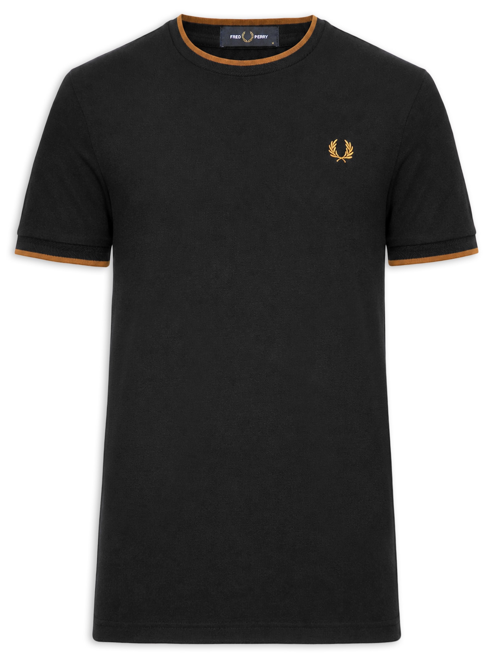 Camiseta Masculina Em Piquê Com Friso Preto Fred Perry