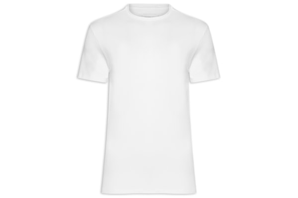 Camiseta Masculina Em Ribana Com Logo Monograma - Branco
