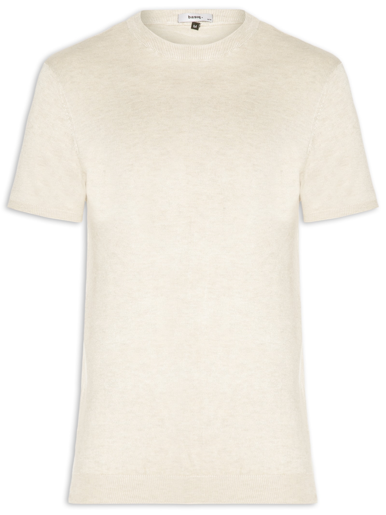 Camiseta Masculina Em Tricot Bege  Basiq Men