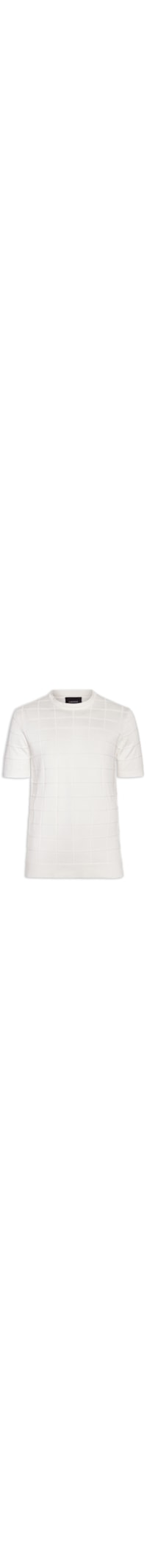 Camiseta Masculina Em Tricot Com Jacquard Quadriculado - Branco