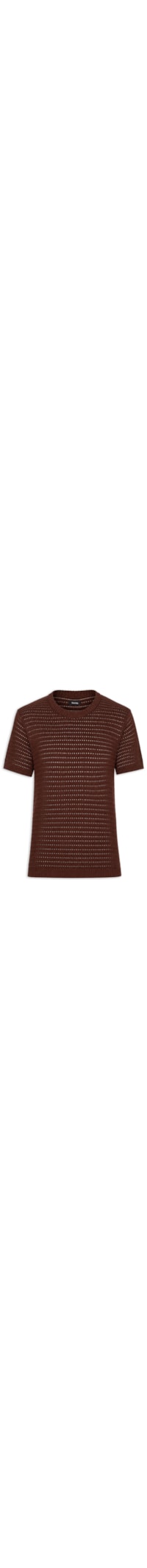 Camiseta Masculina Em Tricot Texturizada - Marrom