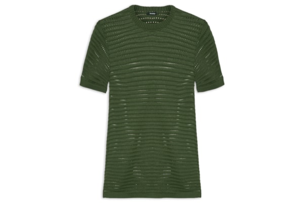 Camiseta Masculina Em Tricot Texturizada - Verde