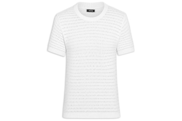Camiseta Masculina Em Tricot Texturizada – Branco
