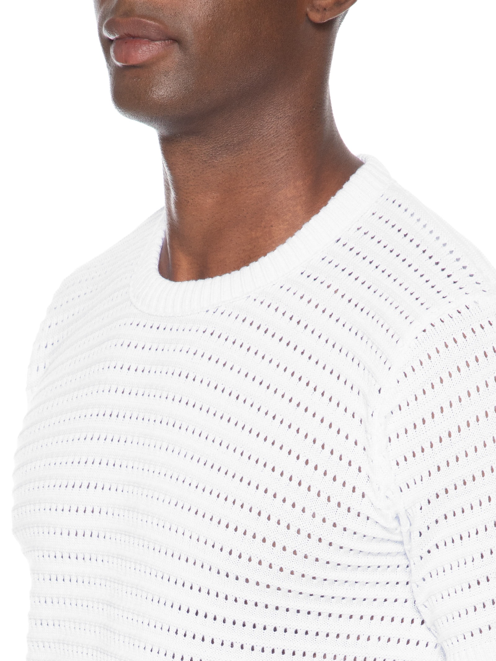 Camiseta Masculina Em Tricot Texturizada – Branco Basiq Men