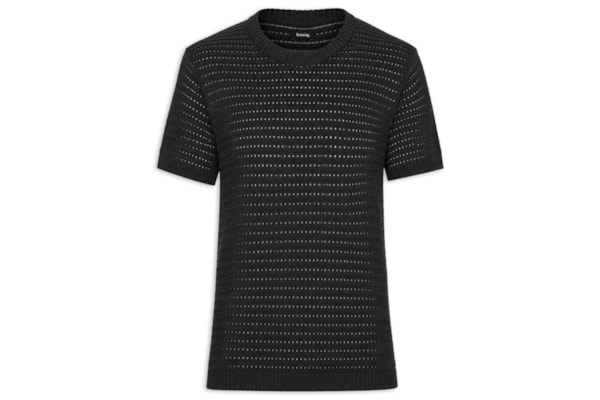 Camiseta Masculina Em Tricot Texturizada – Preto