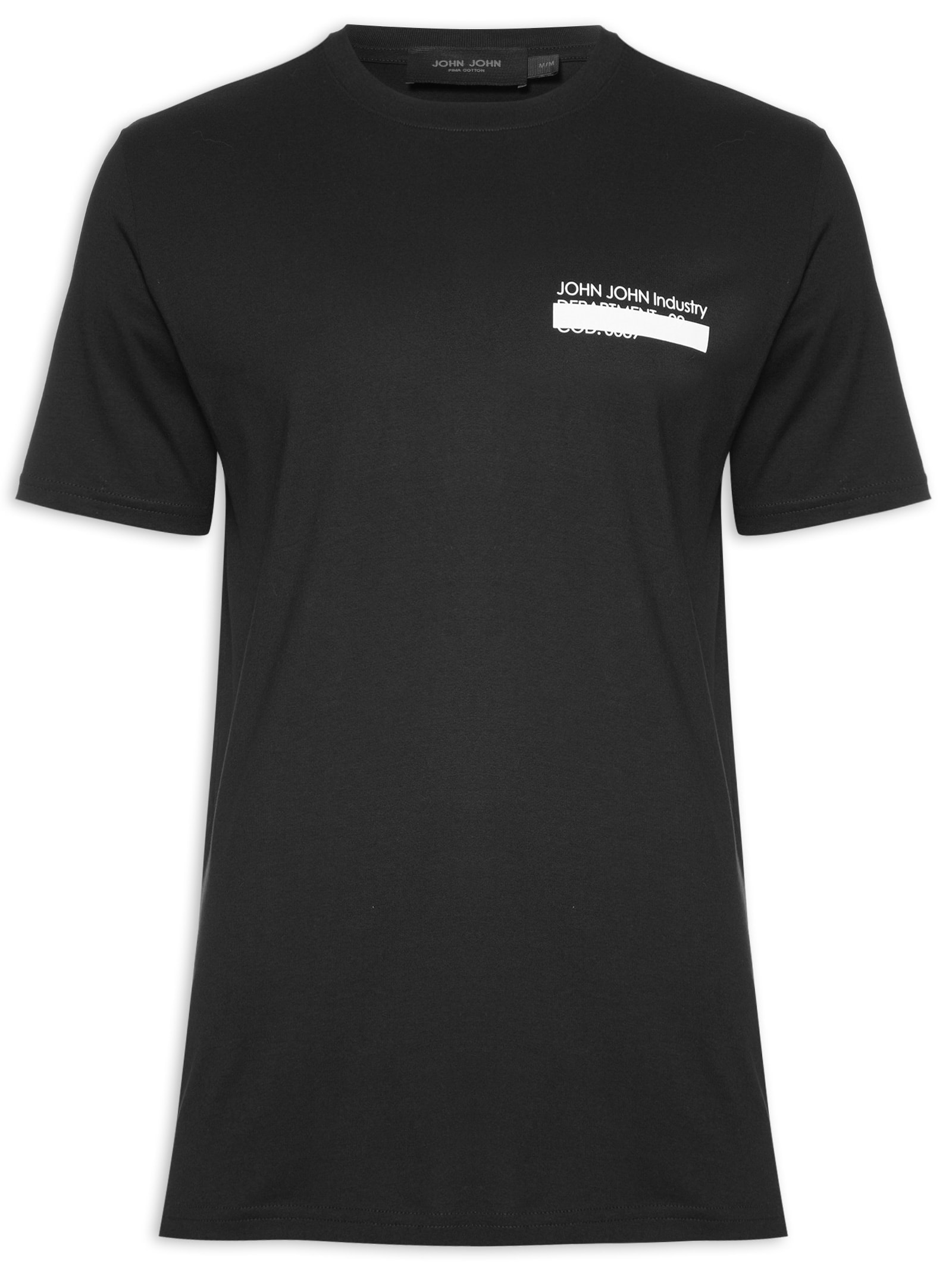 Camiseta Masculina Emboss Industry Black Preto John John