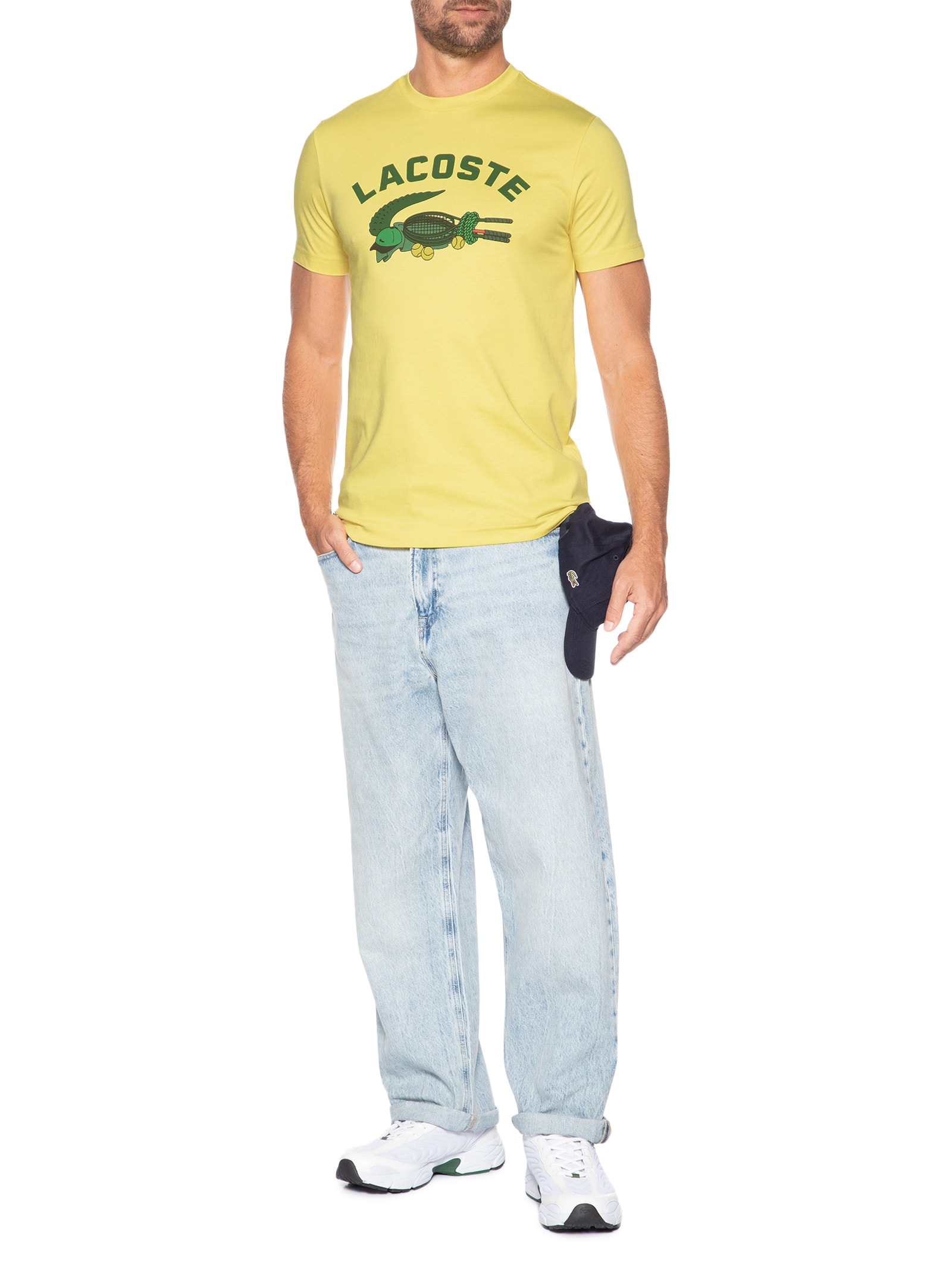 Camiseta Masculina Esportiva Tennis Ultra Dry Amarelo Lacoste