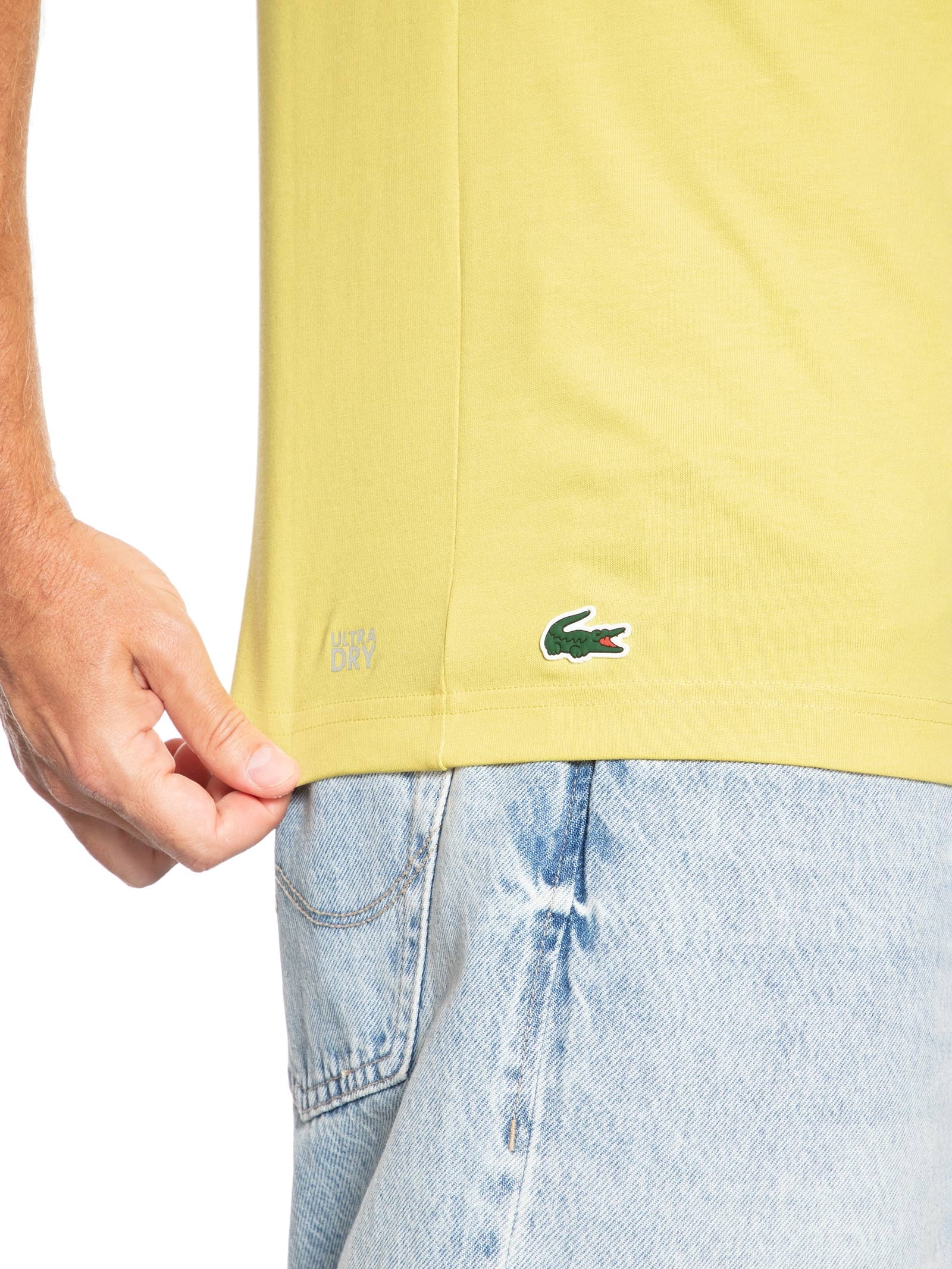 Camiseta Masculina Esportiva Tennis Ultra Dry Amarelo Lacoste