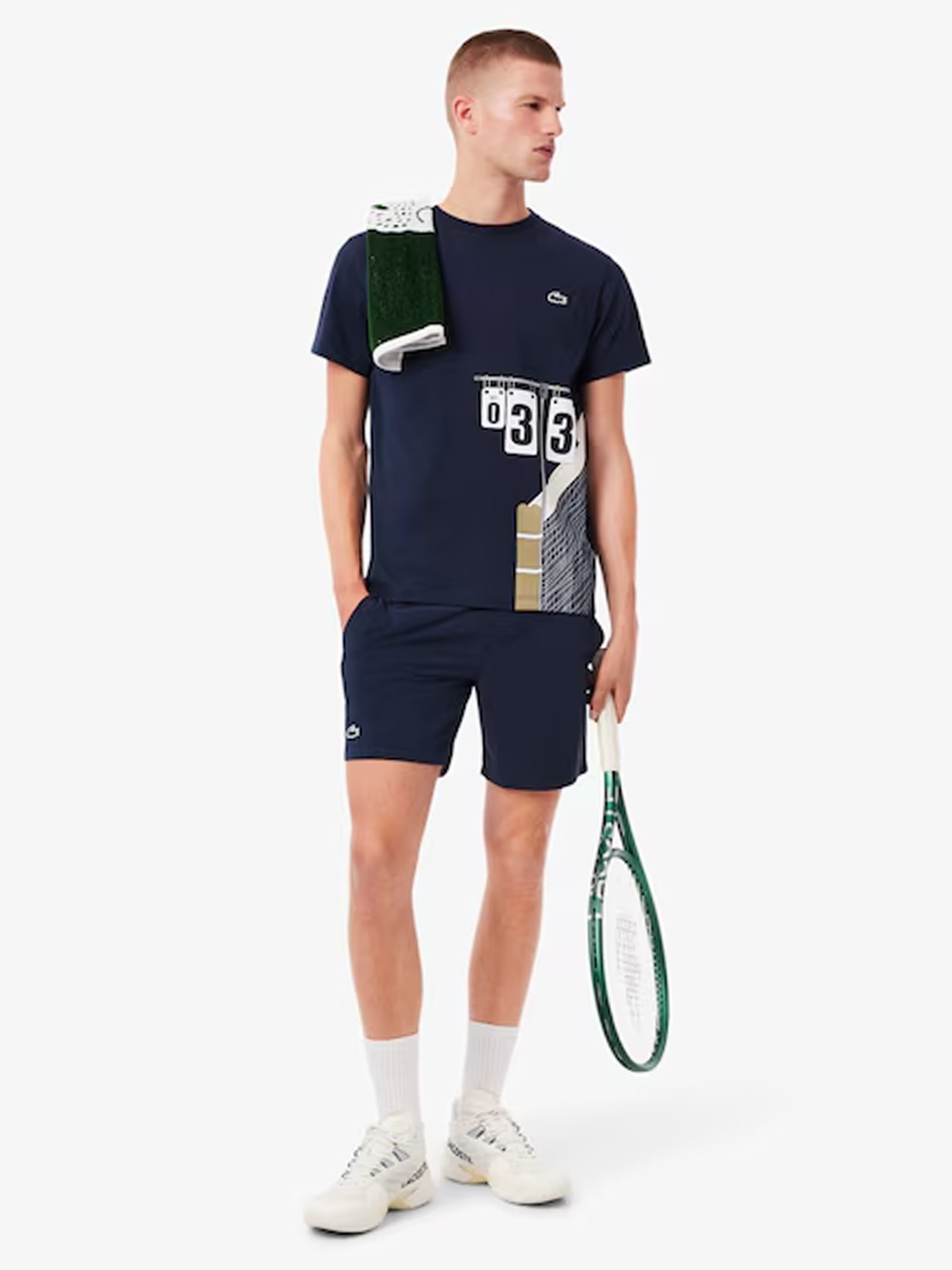 Camiseta Masculina Esportiva Tennis Ultra Dry Azul Lacoste