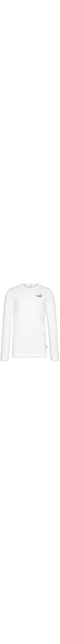 Camiseta Masculina Ess Small Logo Longsleeve Tee - Branco