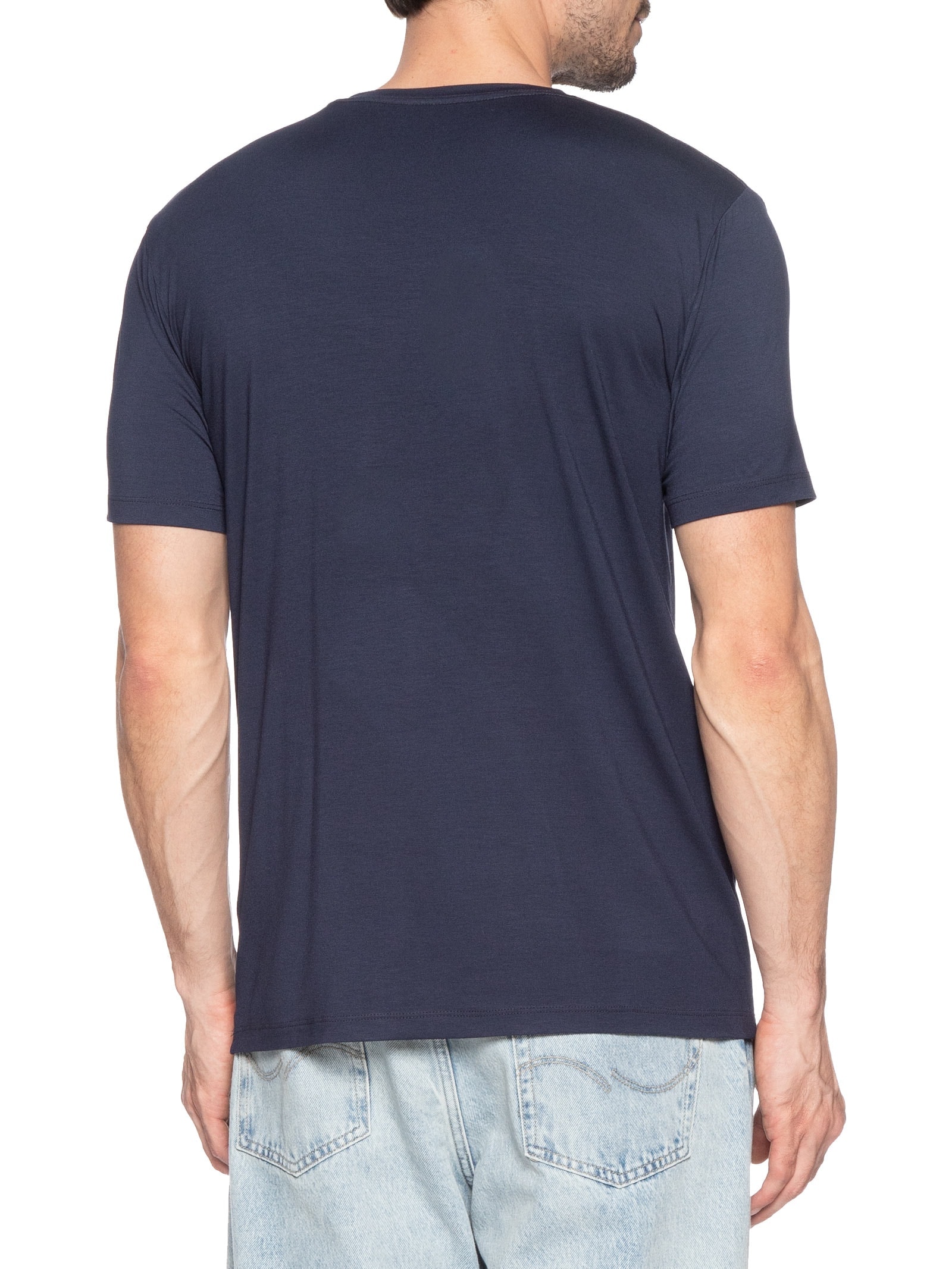 Camiseta Masculina Essencial Tech Em Modal Azul '2 Essential
