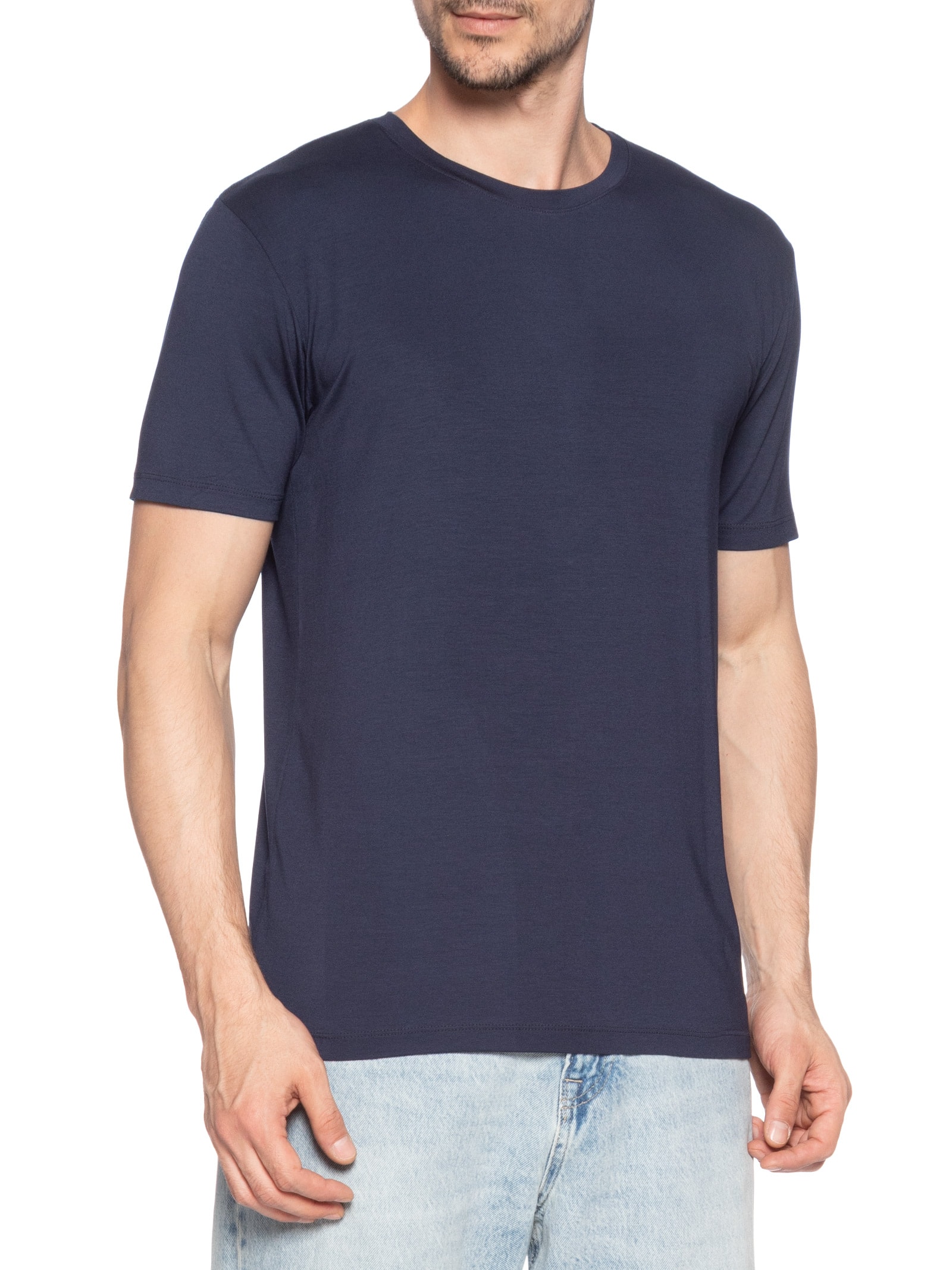 Camiseta Masculina Essencial Tech Em Modal Azul '2 Essential