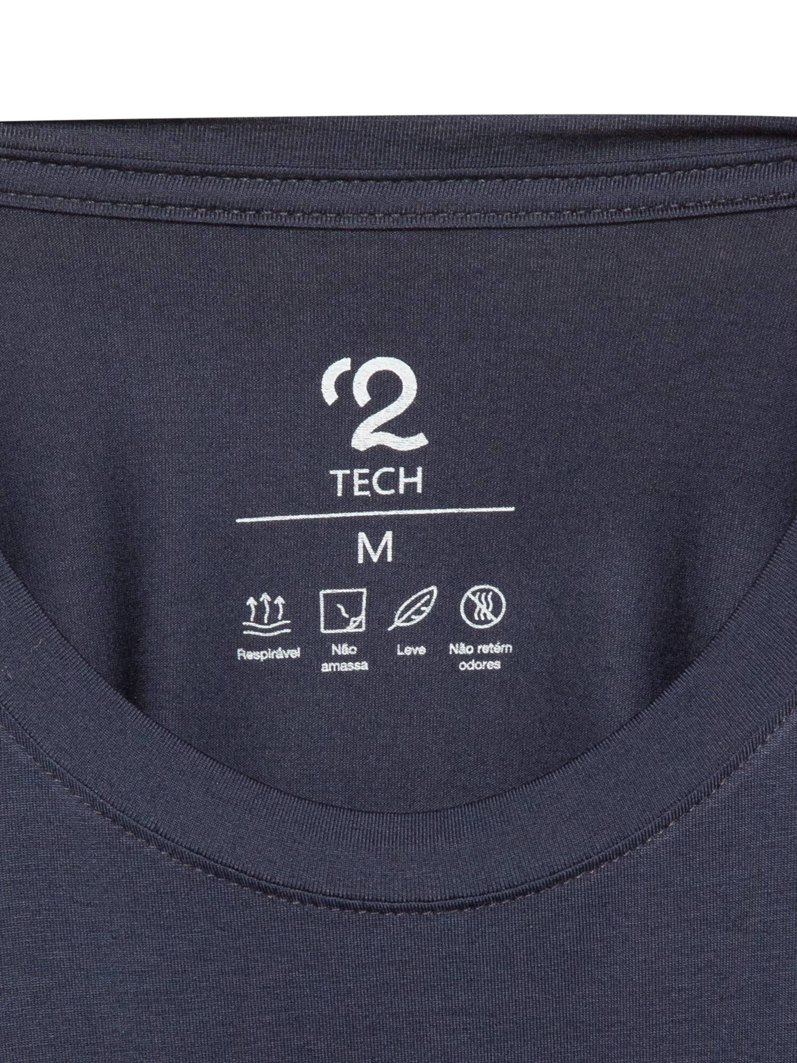 Camiseta Masculina Essencial Tech Em Modal Azul '2 Essential
