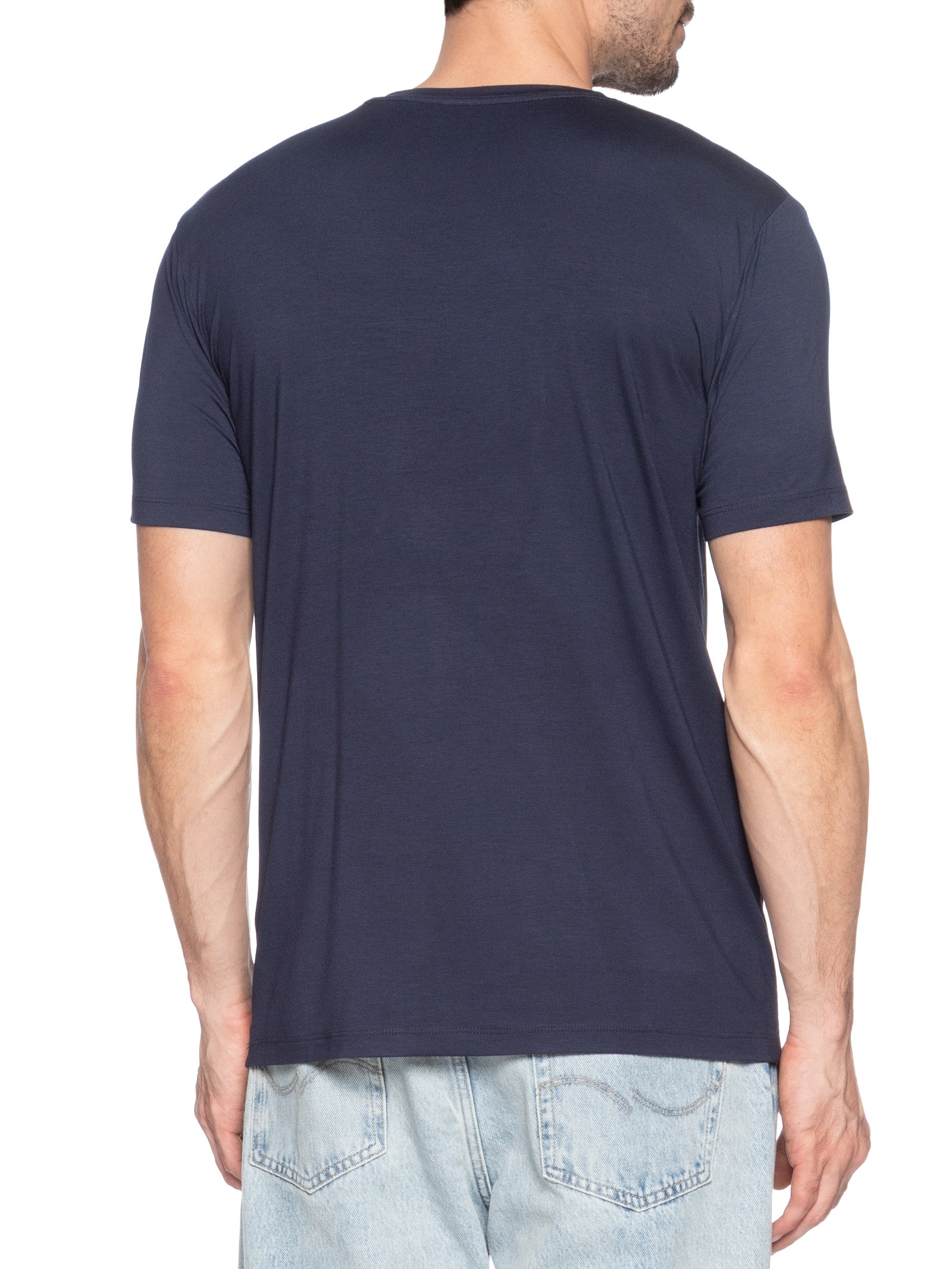 Camiseta Masculina Essencial Tech Em Modal Azul '2 Essential