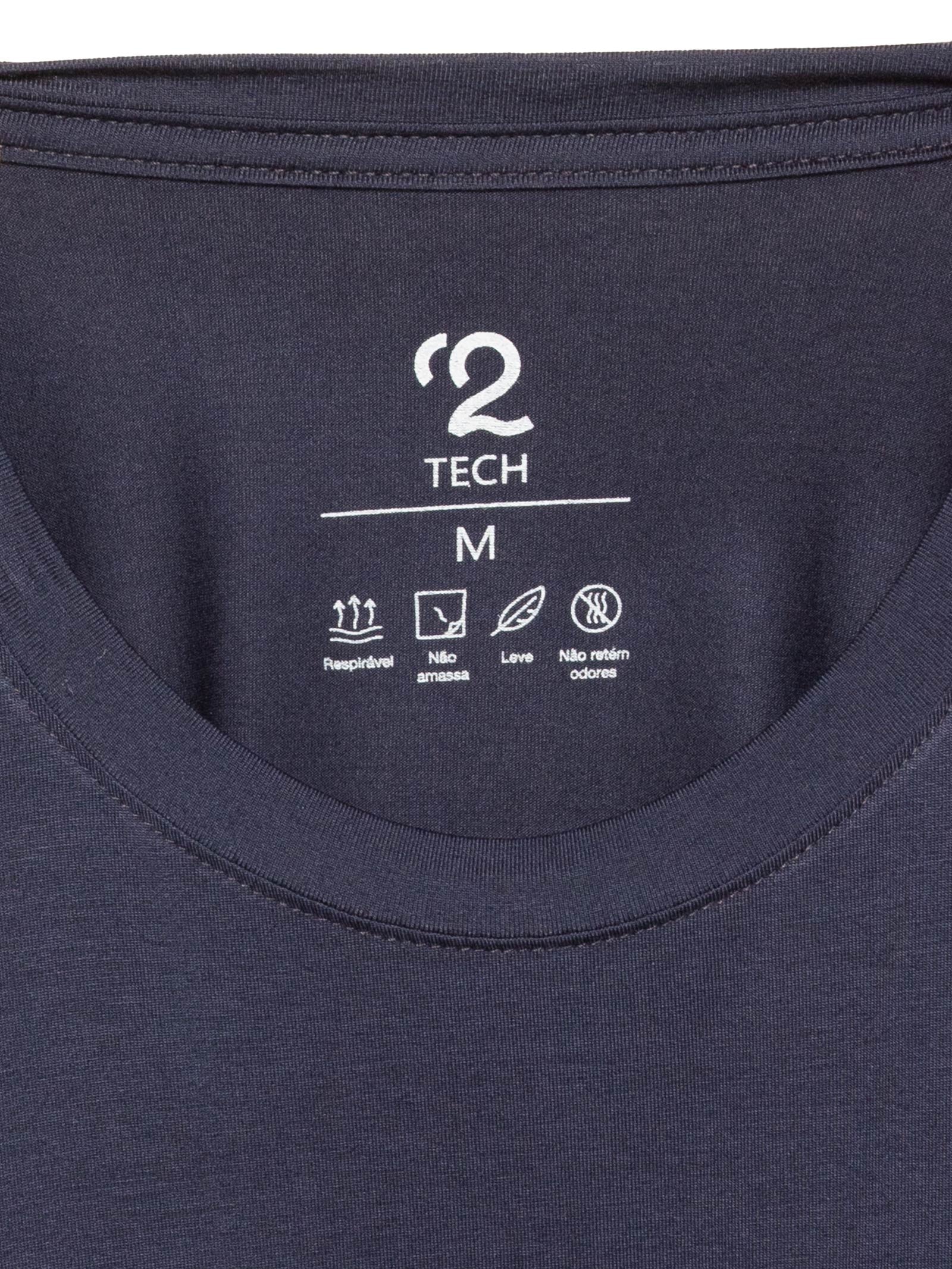 Camiseta Masculina Essencial Tech Em Modal Azul '2 Essential