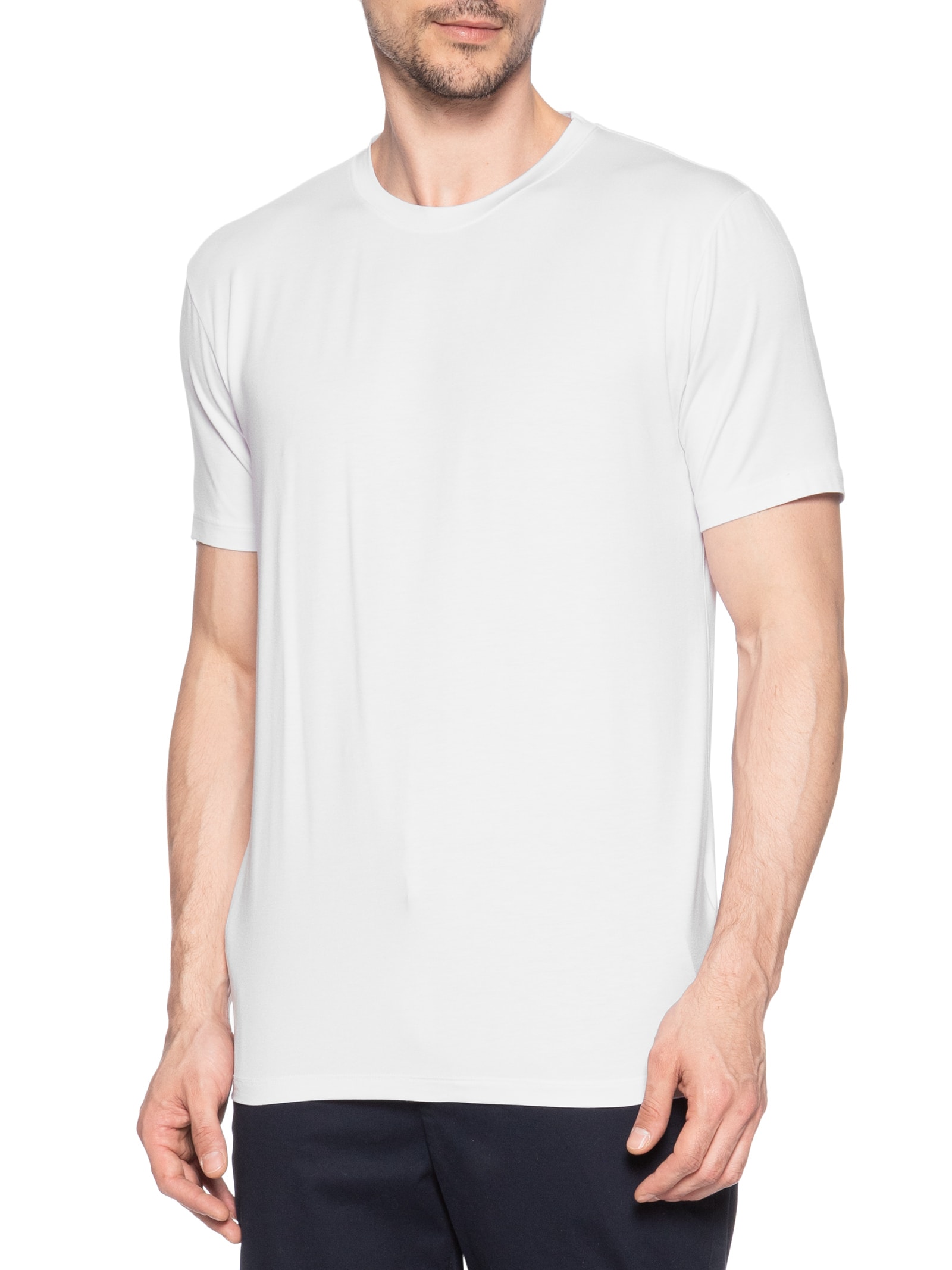 Camiseta Masculina Essencial Tech Em Modal Branco '2 Essential