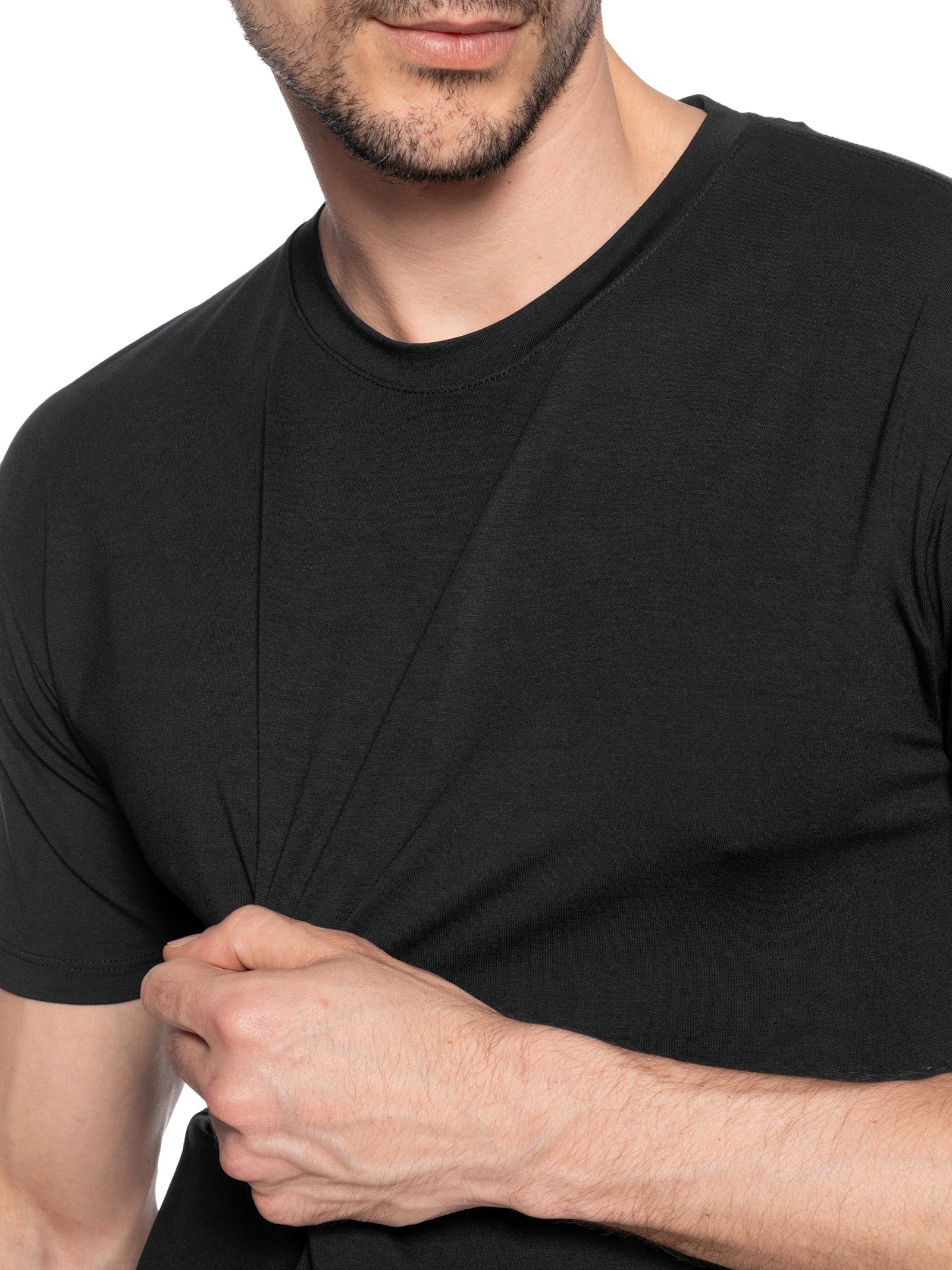 Camiseta Masculina Essencial Tech Em Modal Preto '2 Essential