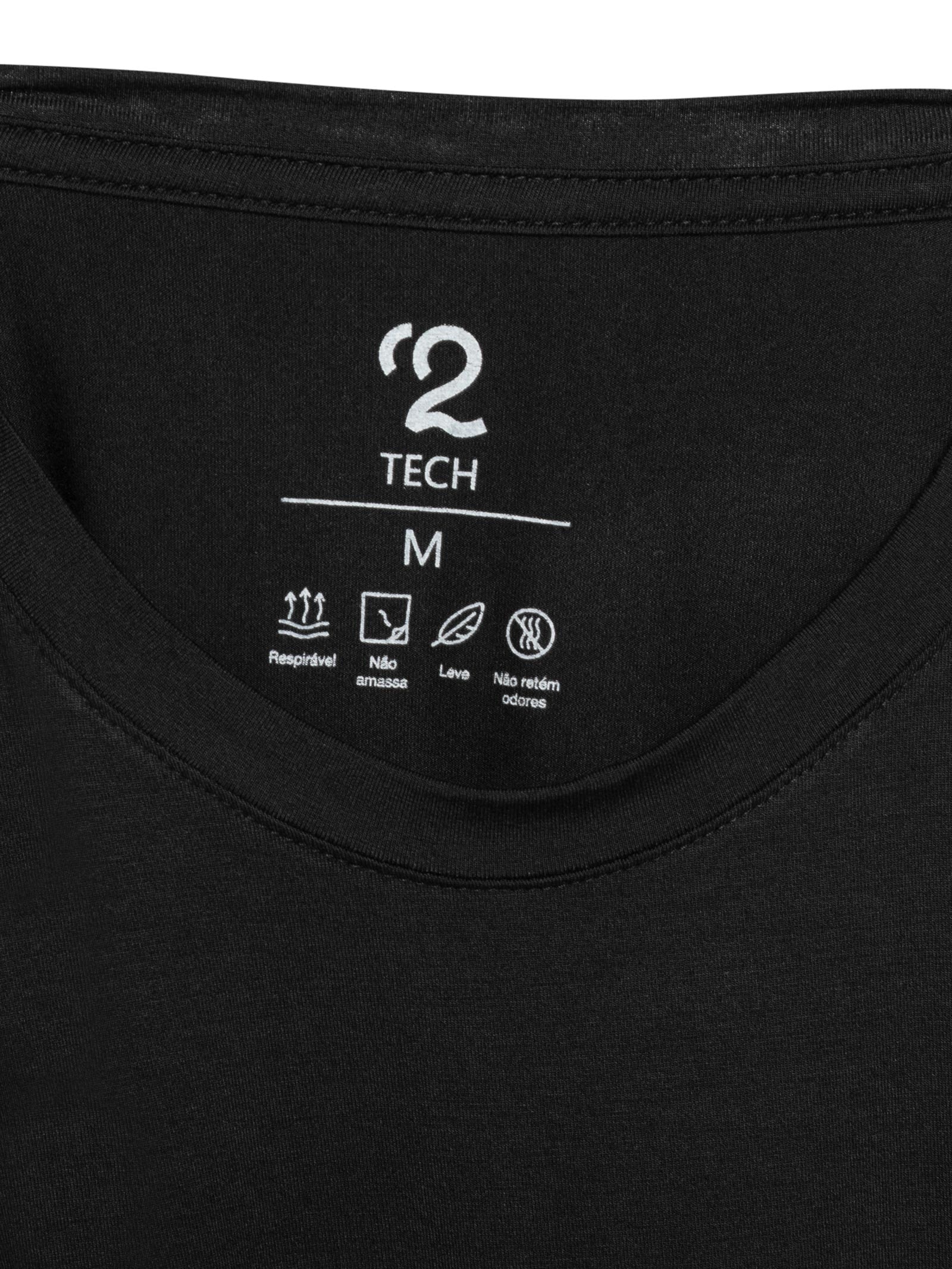Camiseta Masculina Essencial Tech Em Modal Preto '2 Essential