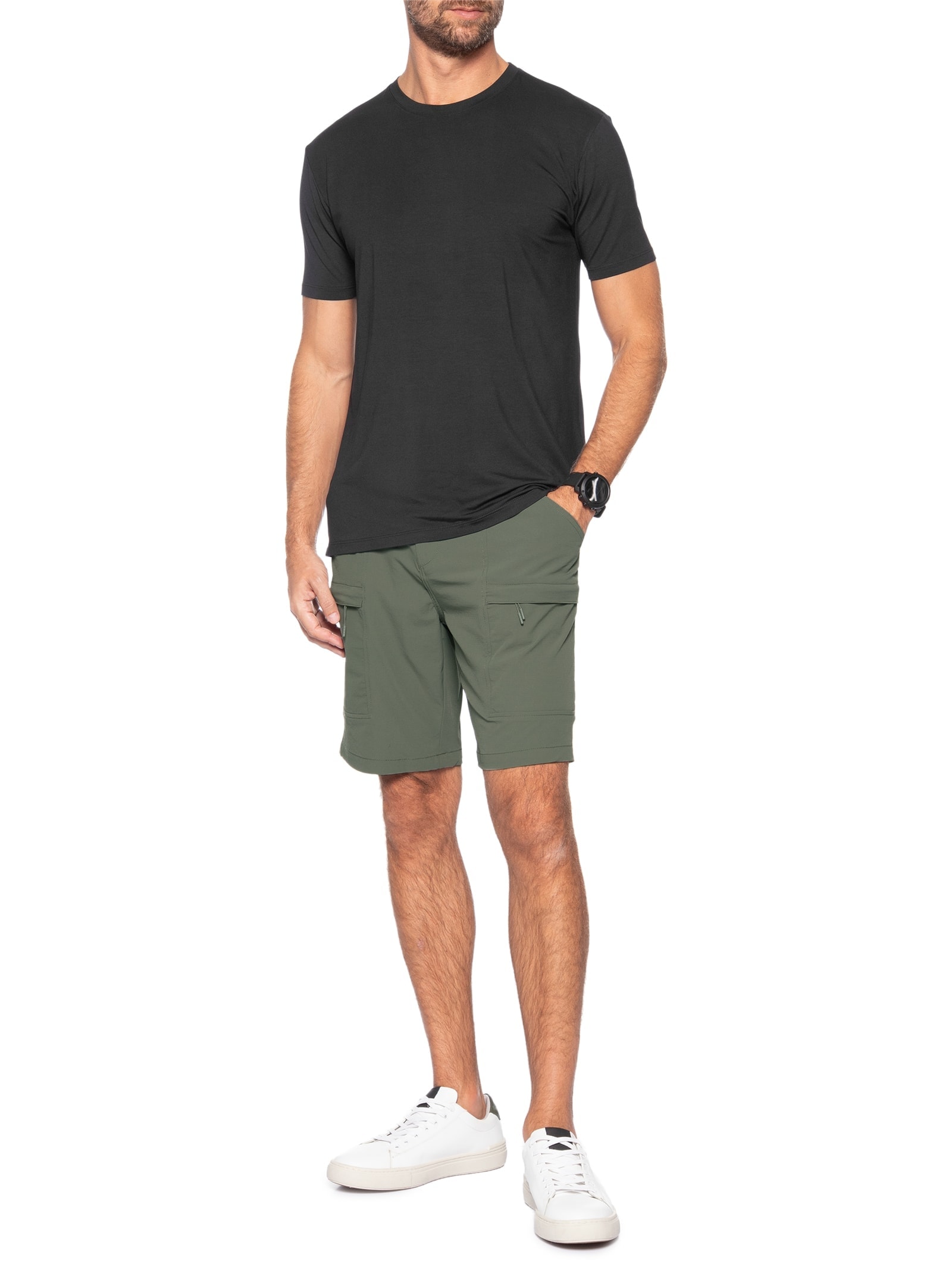 Camiseta Masculina Essencial Tech Em Modal Preto '2 Essential