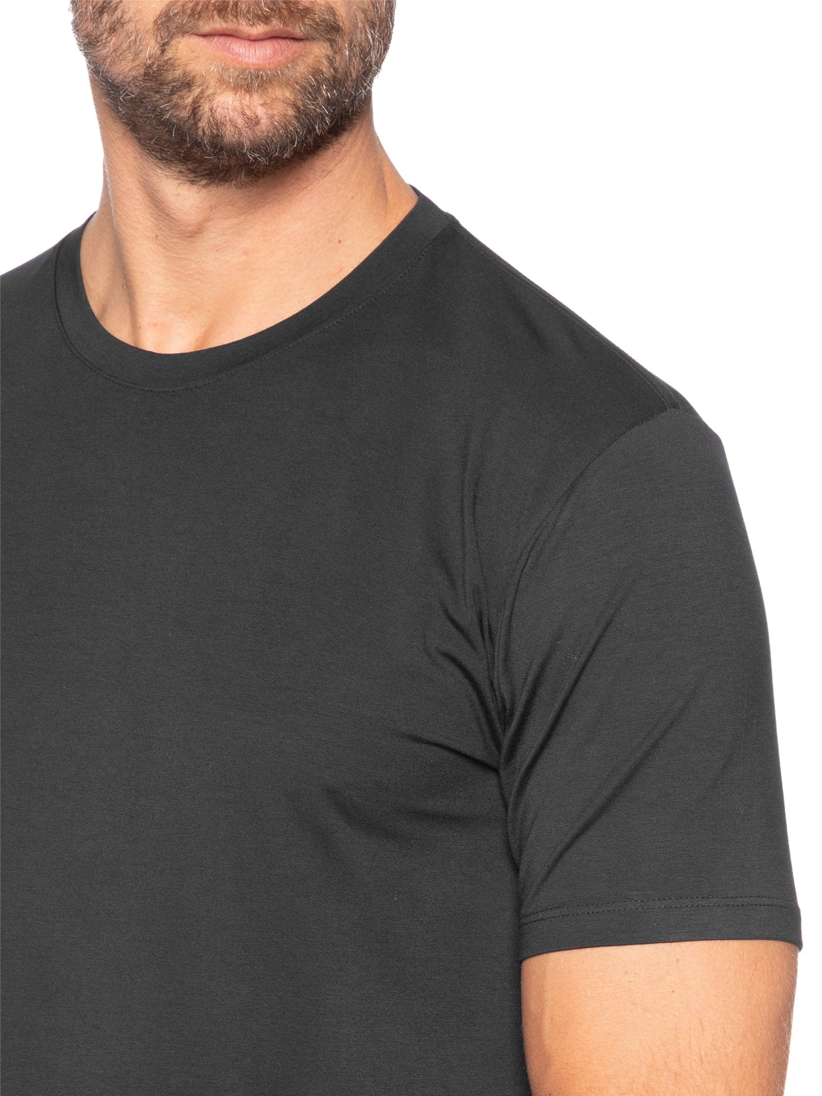 Camiseta Masculina Essencial Tech Em Modal Preto '2 Essential