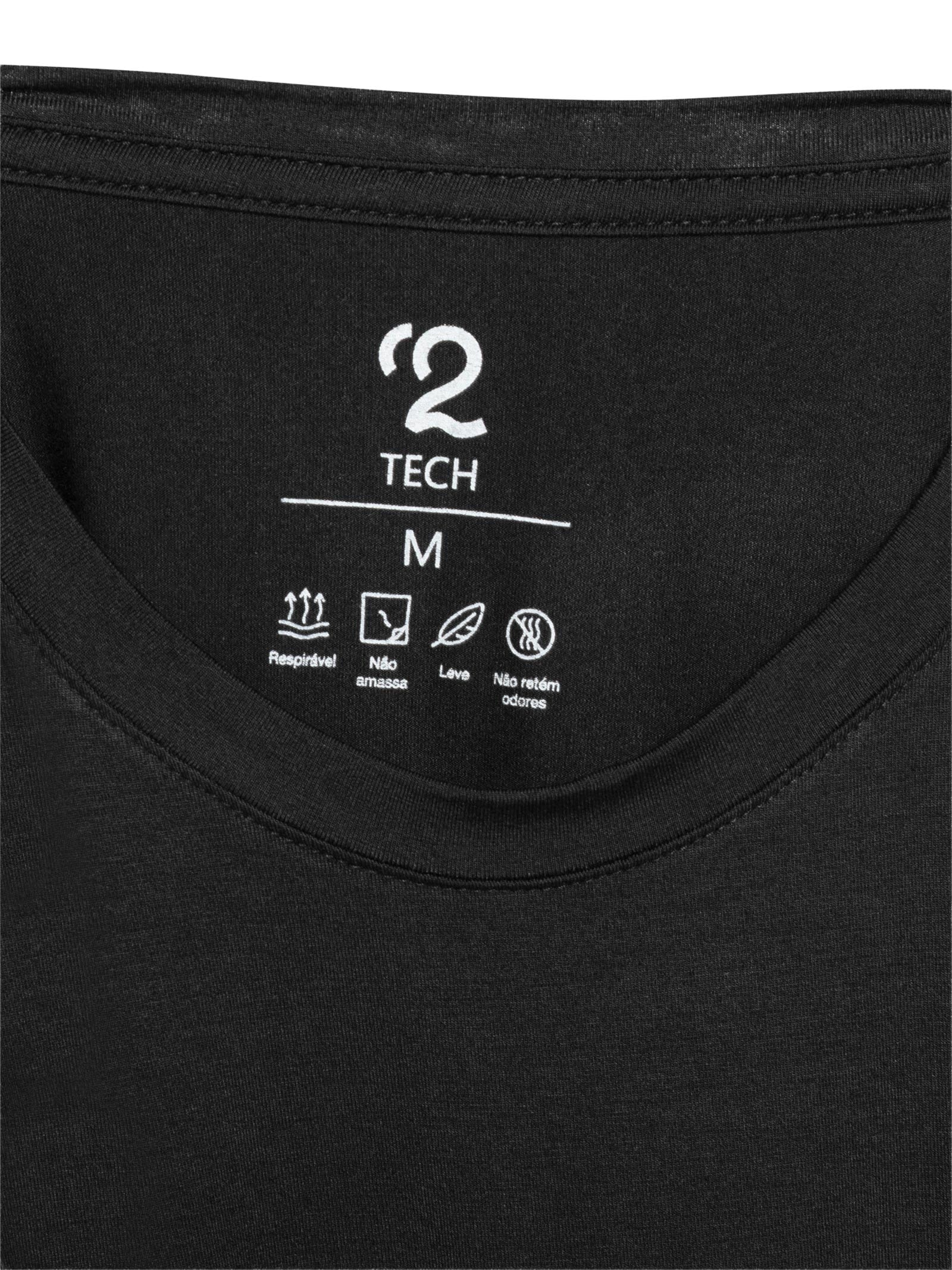 Camiseta Masculina Essencial Tech Em Modal Preto '2 Essential