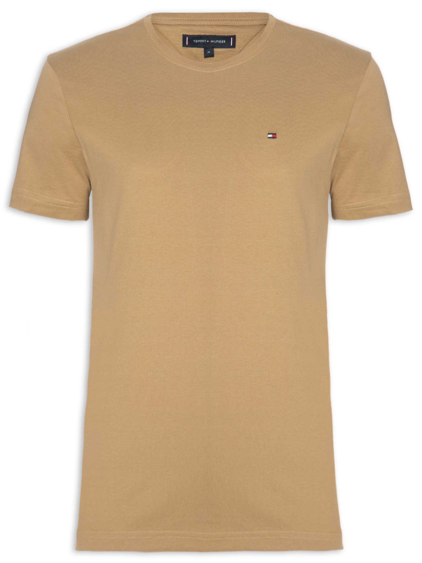 Camiseta Masculina Essential Algodão Cneck Bege Tommy Hilfiger
