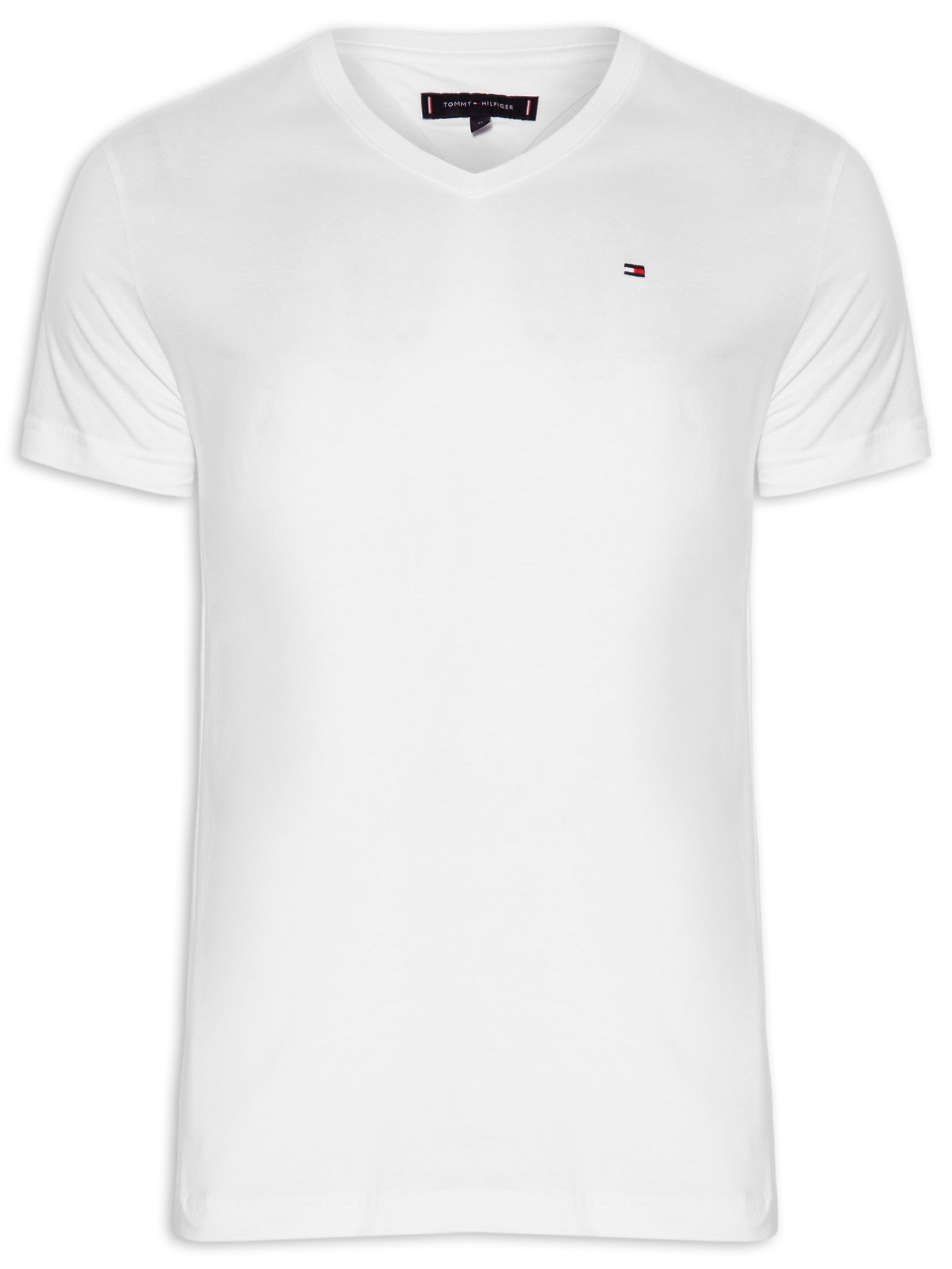Camiseta Masculina Essential Cotton V Neck Branco Tommy Hilfiger