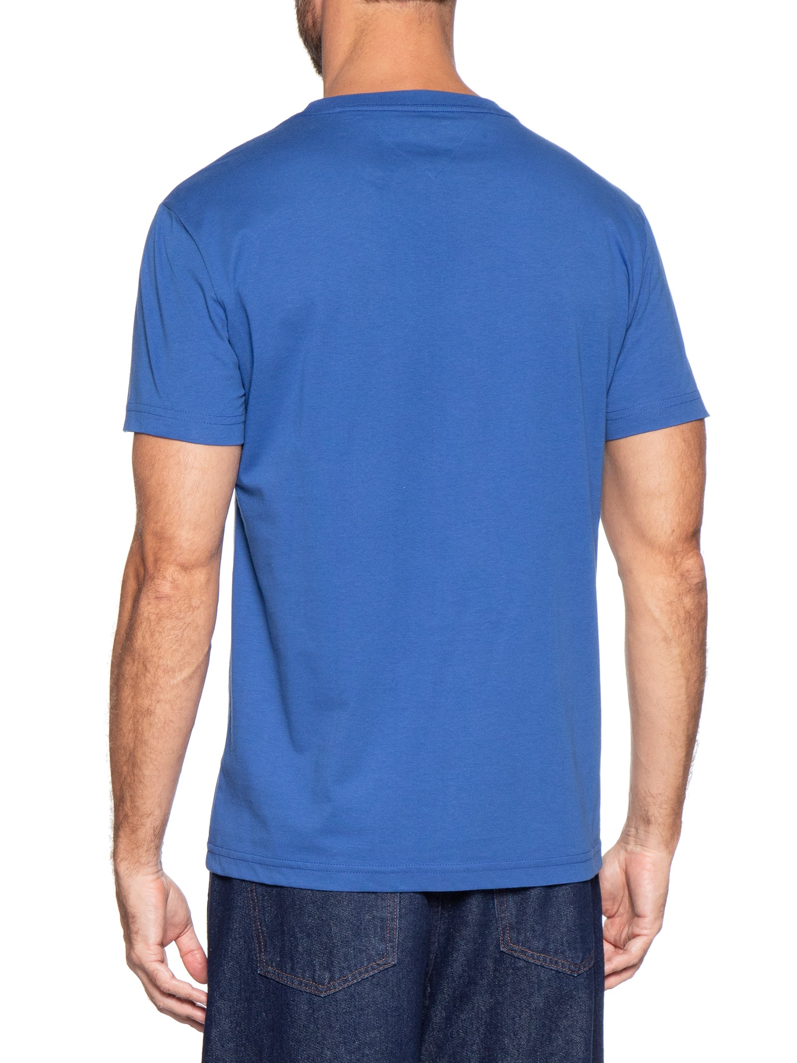 Camiseta Masculina Essential Regular Fit C-Nk Em Algodão Azul Tommy Hilfiger