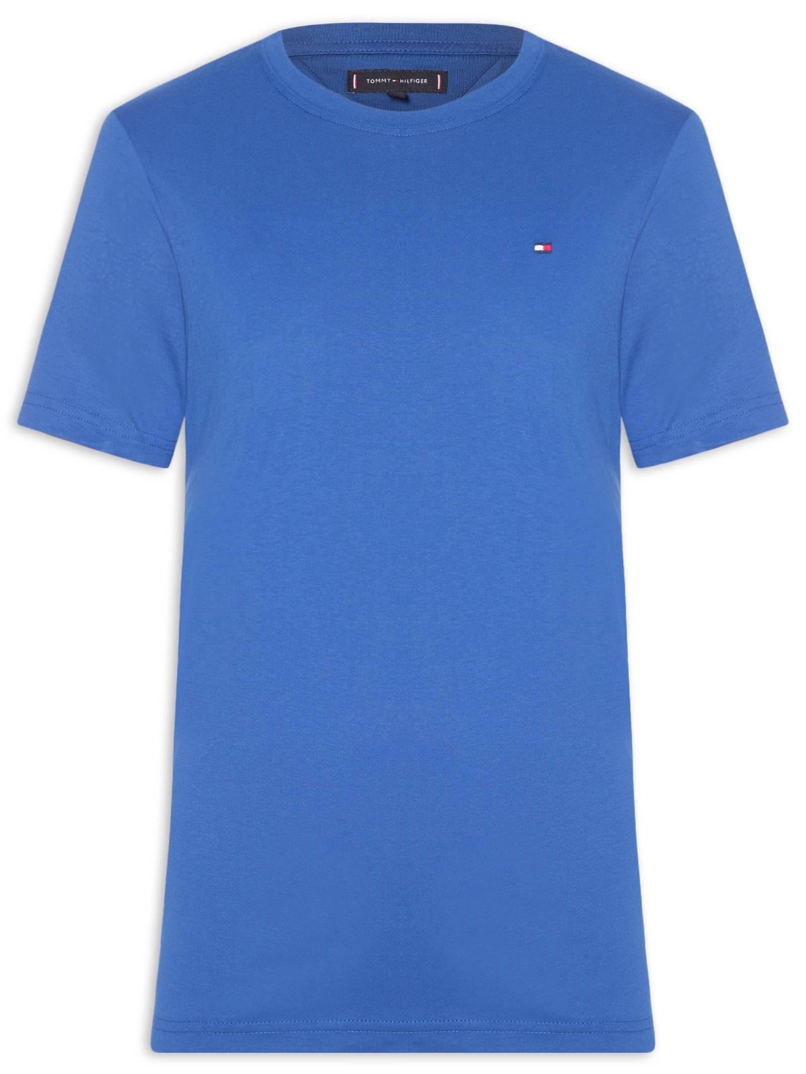Camiseta Masculina Essential Regular Fit C-Nk Em Algodão Azul Tommy Hilfiger