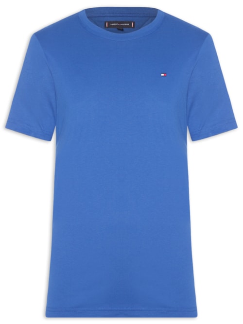 Camiseta Masculina Essential Regular Fit C-Nk Em Algodão - Azul