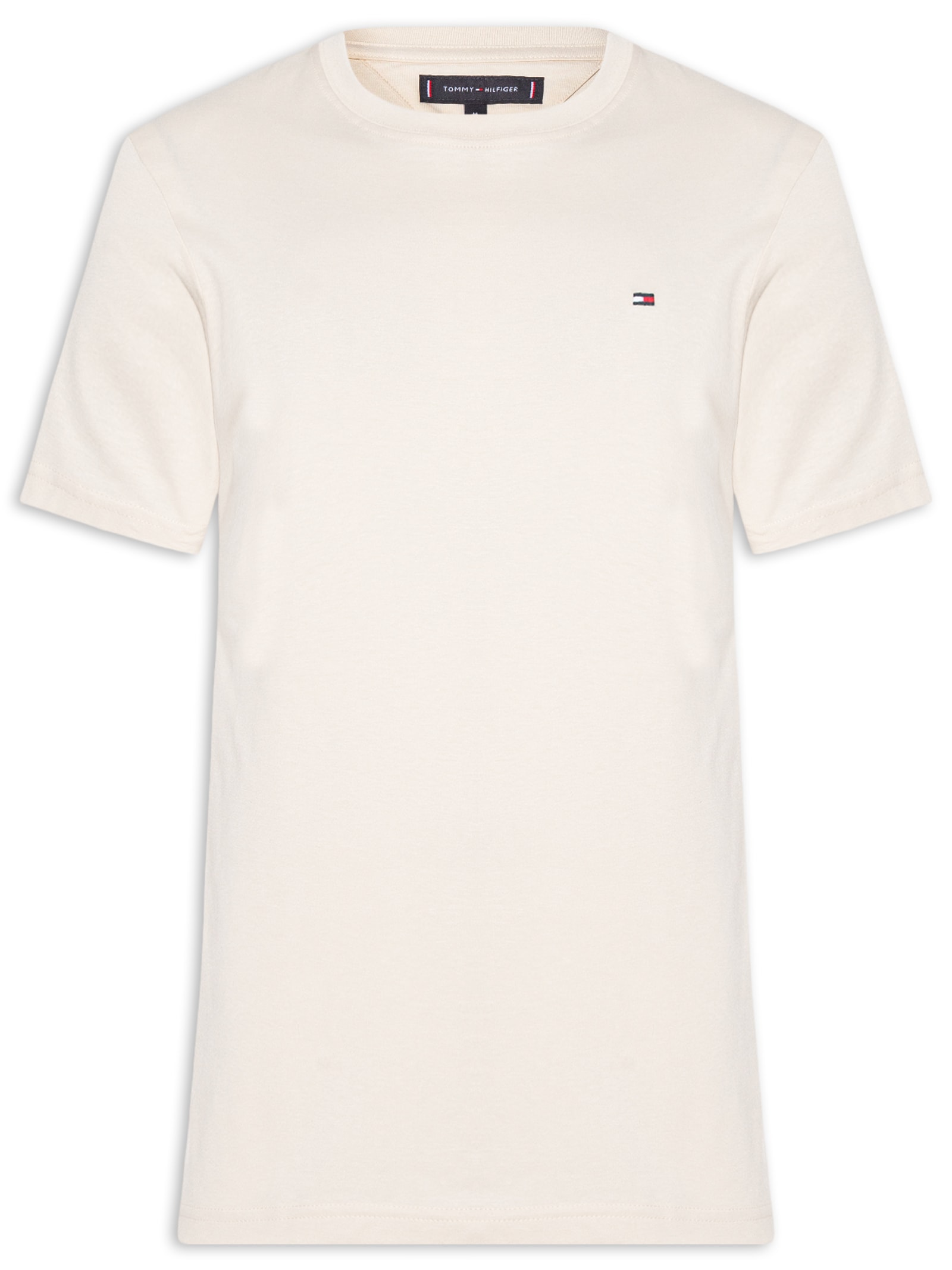 Camiseta Masculina Essential Regular Fit C-Nk Em Algodão Bege Tommy Hilfiger