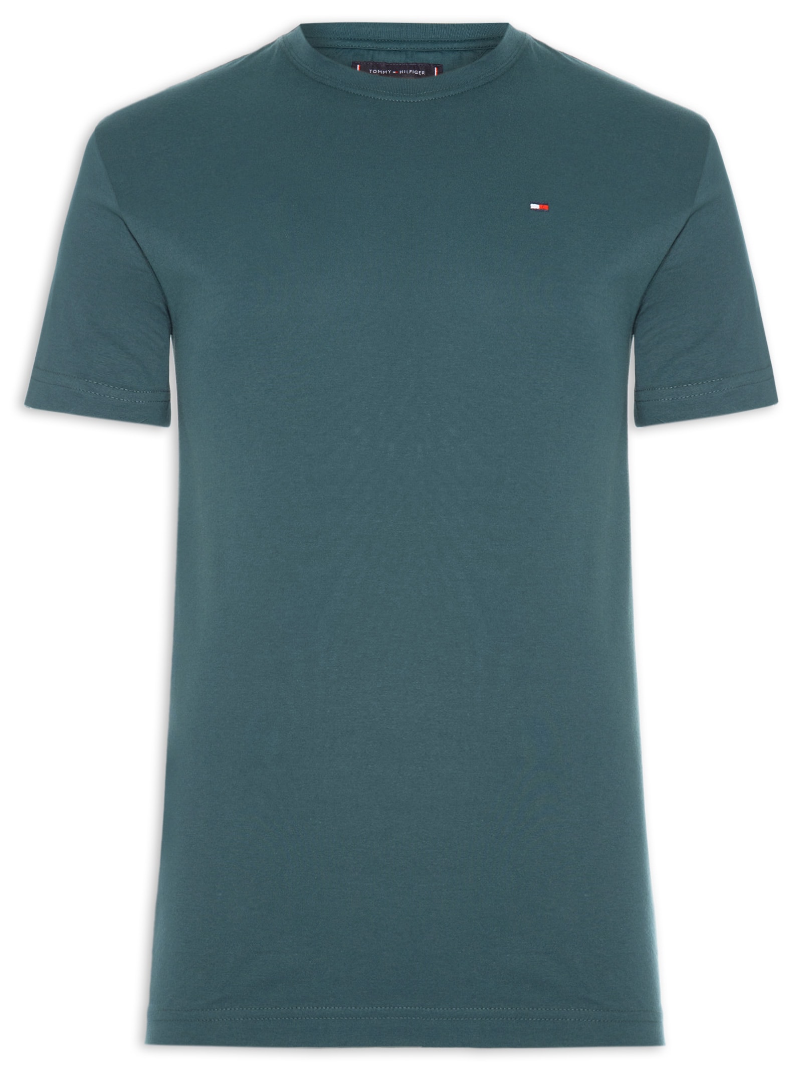 Camiseta Masculina Essential Regular Fit Gola Careca Em Algodão Verde Tommy Hilfiger