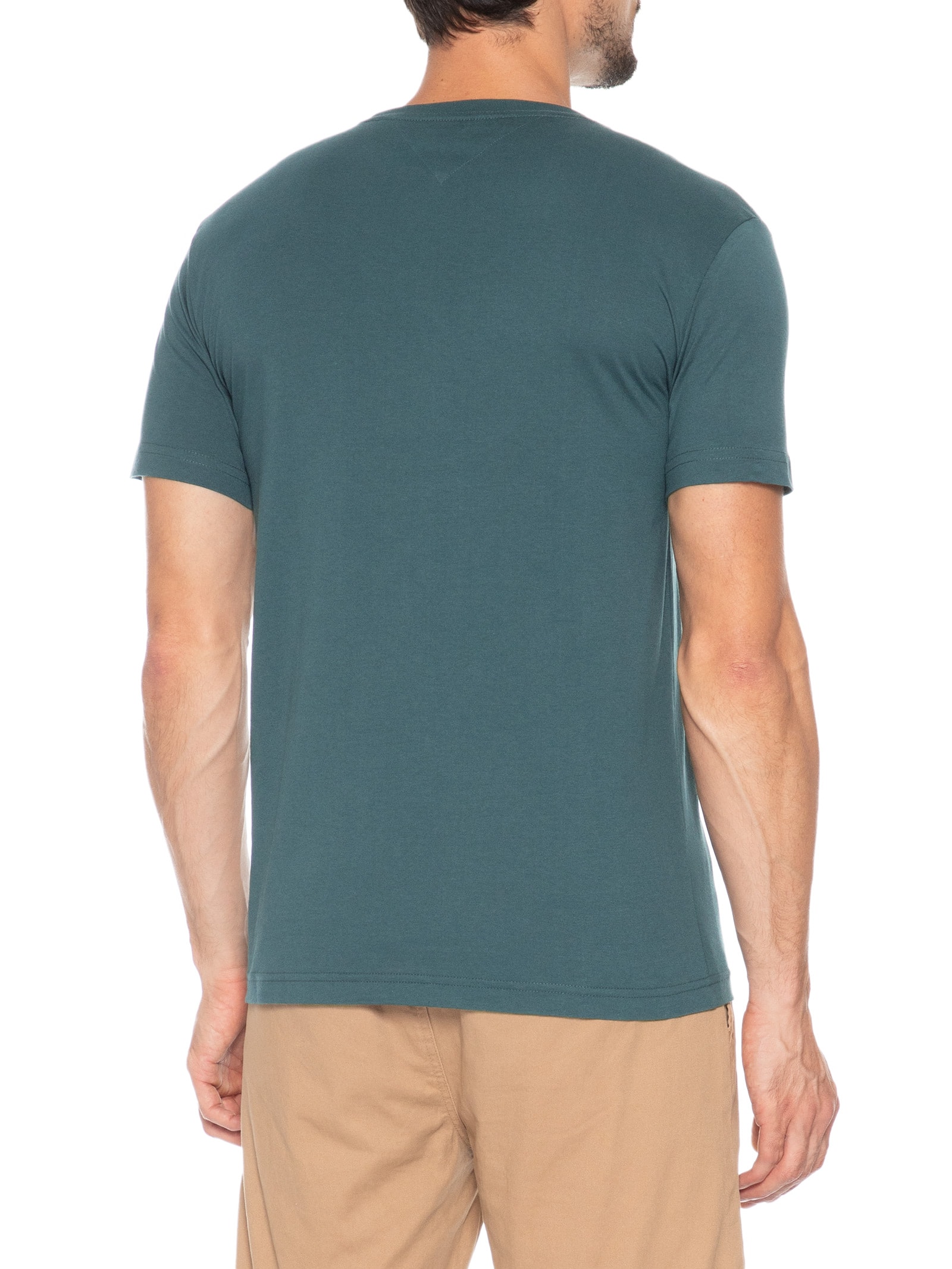 Camiseta Masculina Essential Regular Fit Gola Careca Em Algodão Verde Tommy Hilfiger