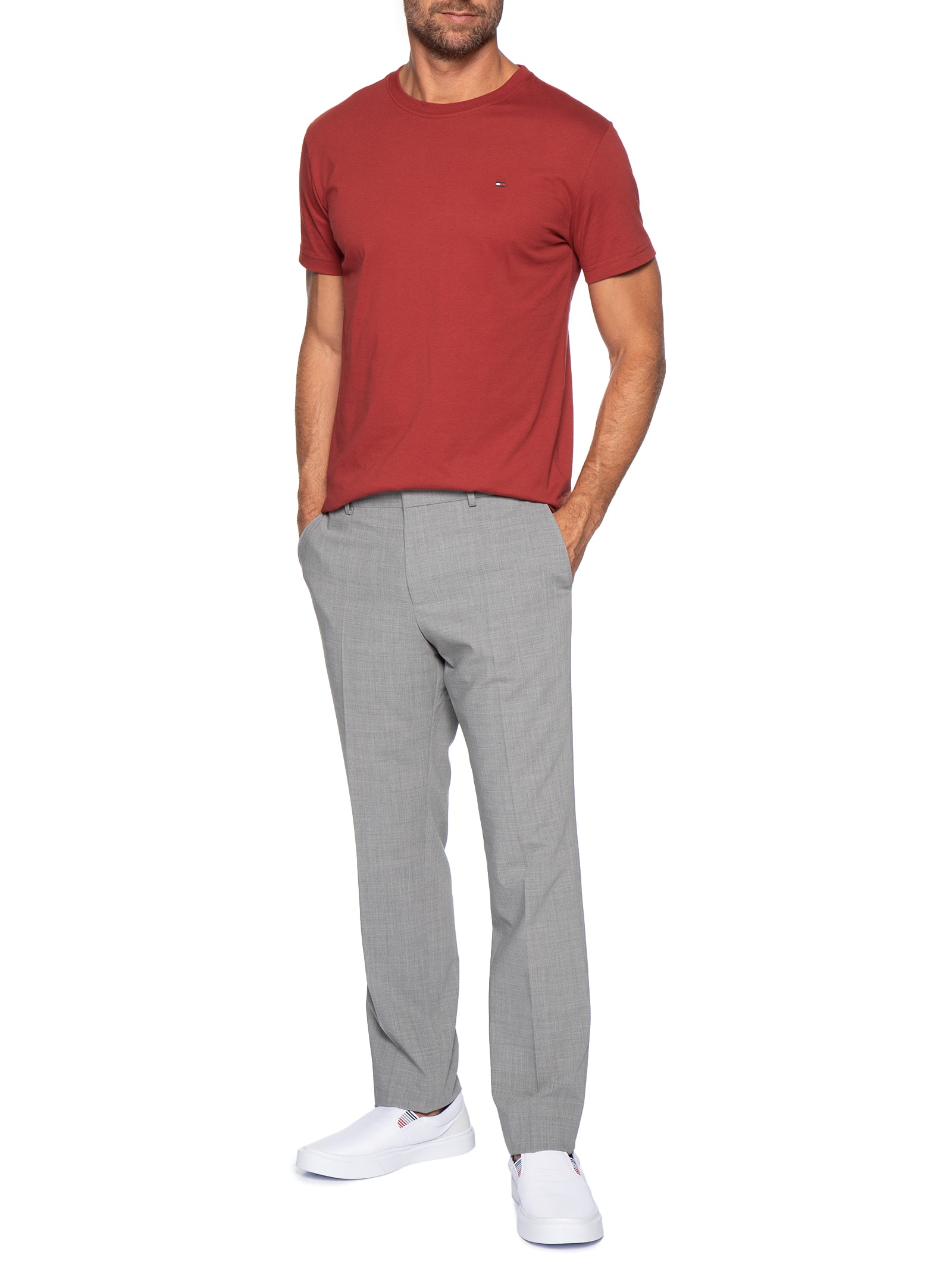 Camiseta Masculina Essential Regular Fit Vermelho Tommy Hilfiger