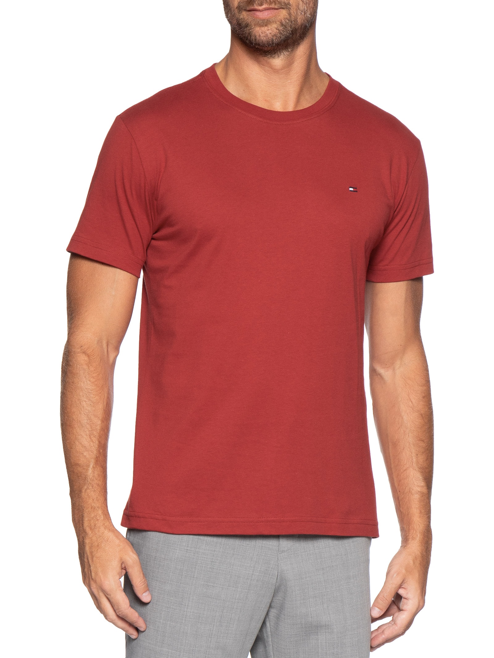 Camiseta Masculina Essential Regular Fit Vermelho Tommy Hilfiger
