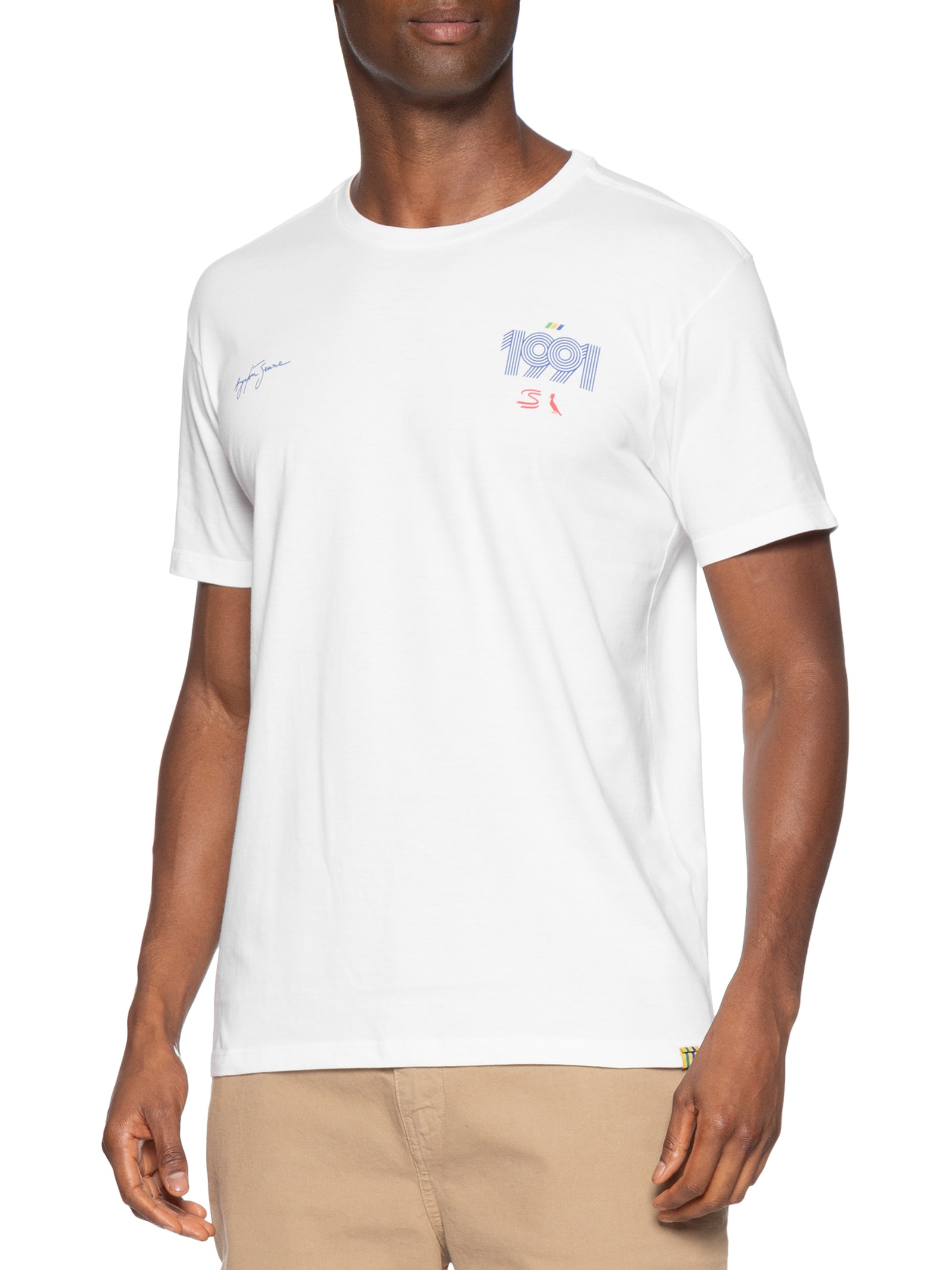Camiseta Masculina Est 1991 Senna Branco Reserva