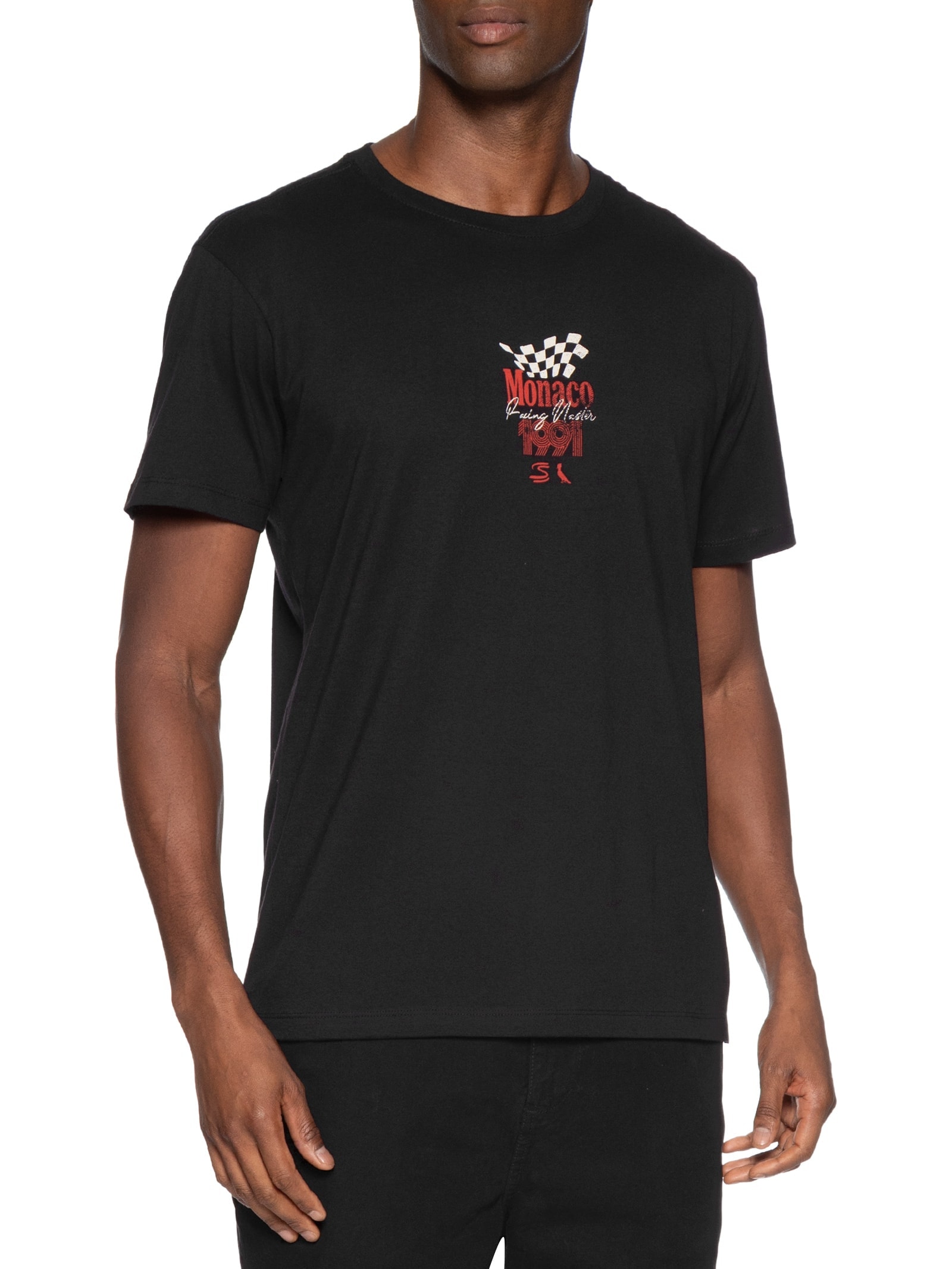 Camiseta Masculina Est Monaco 1991 Senna Preto Reserva