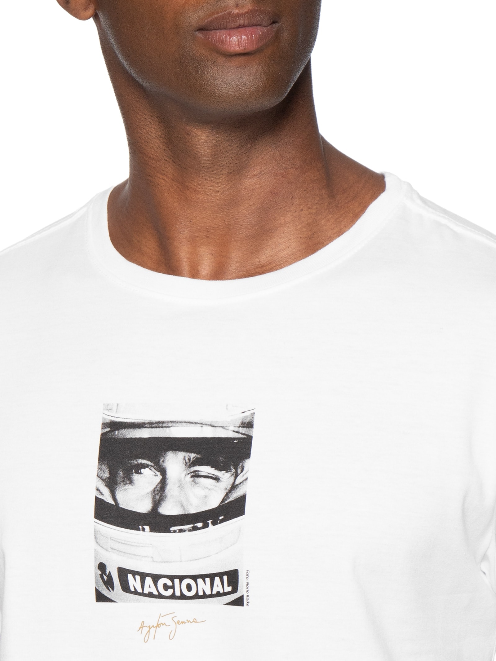 Camiseta Masculina Est Race Master Senna Branco Reserva