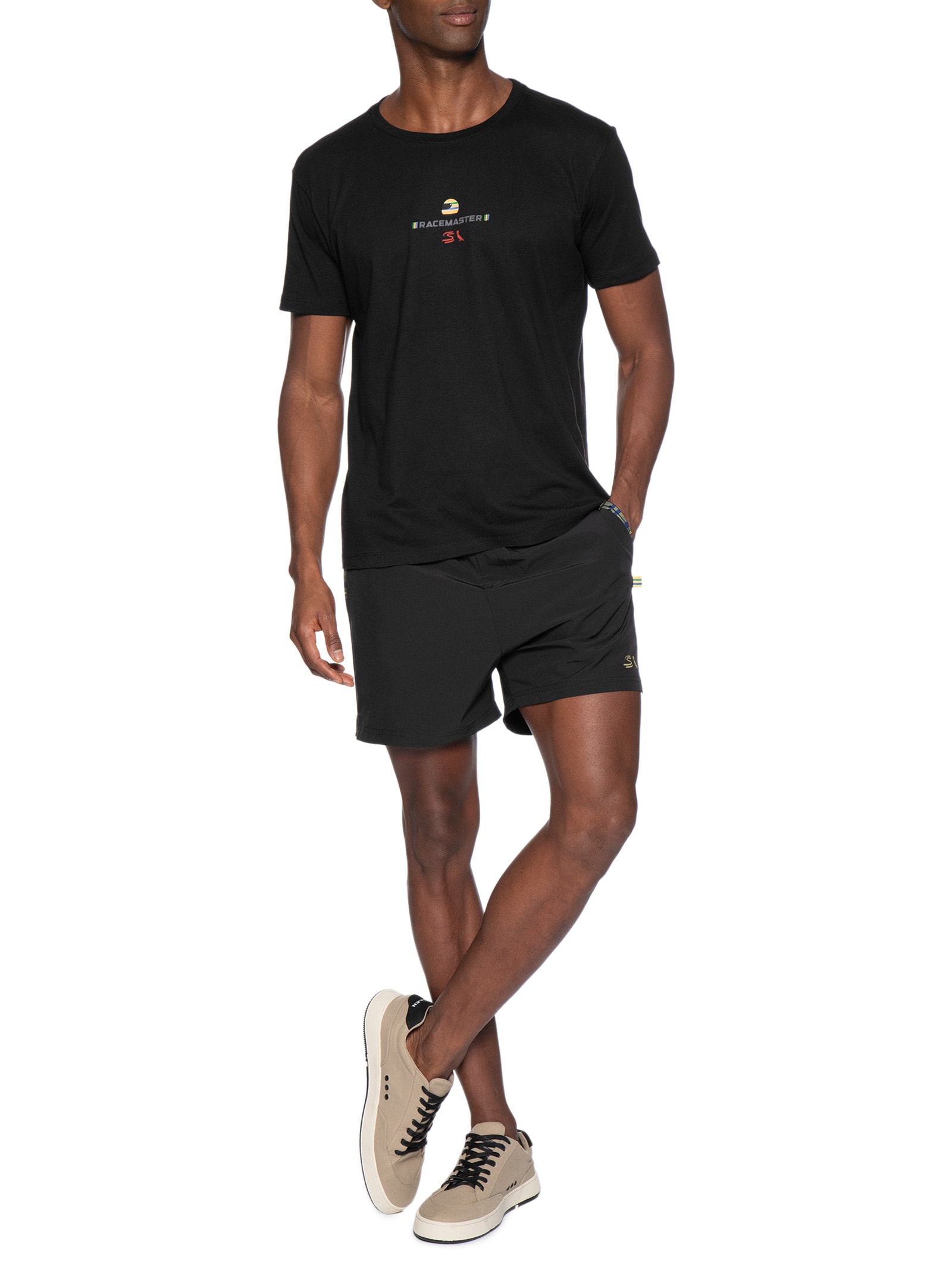 Camiseta Masculina Est Race Master Senna Preto Reserva