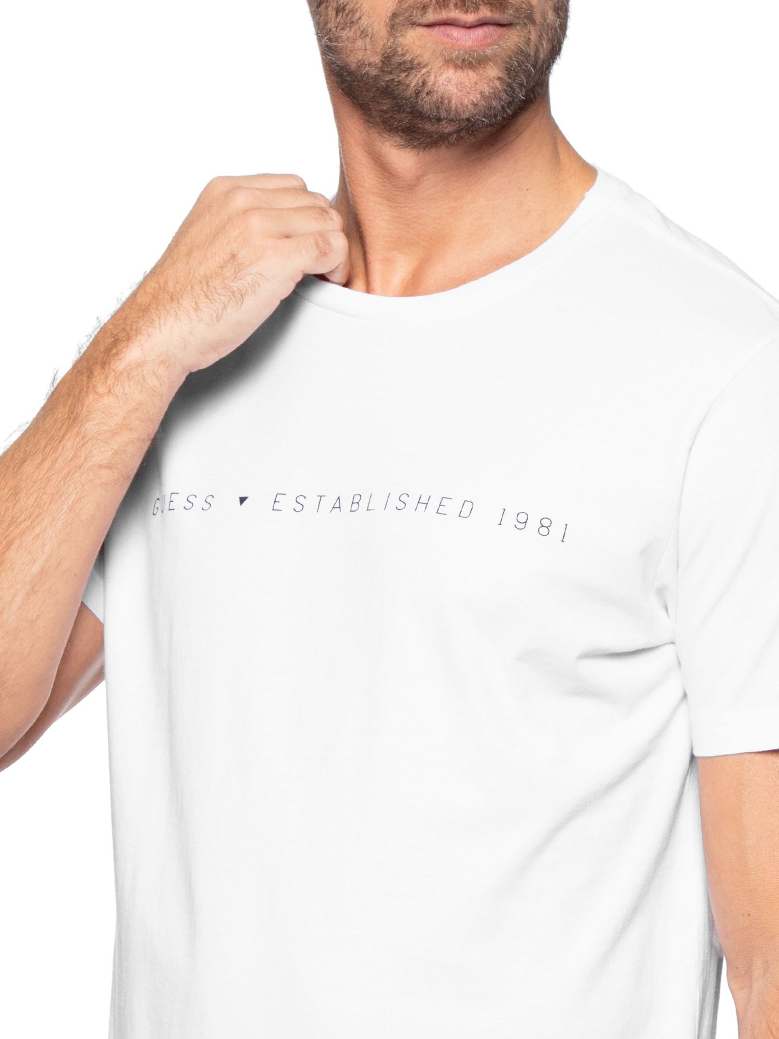 Camiseta Masculina Established 1981 Branco Guess