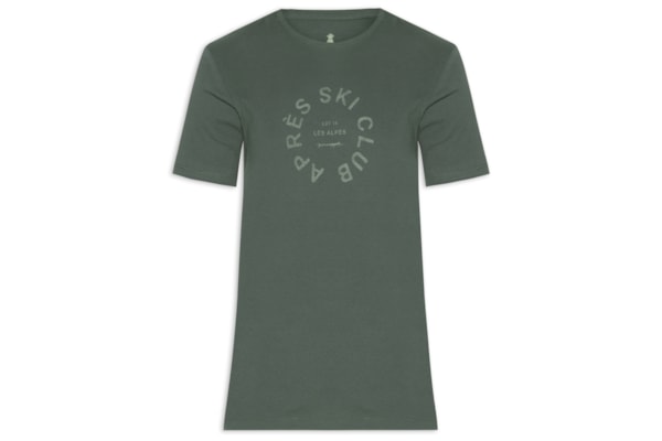 Camiseta Masculina Estampa Apréd Ski Club - Verde