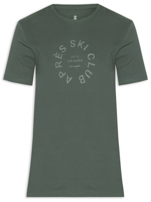 Camiseta Masculina Estampa Apréd Ski Club – Verde