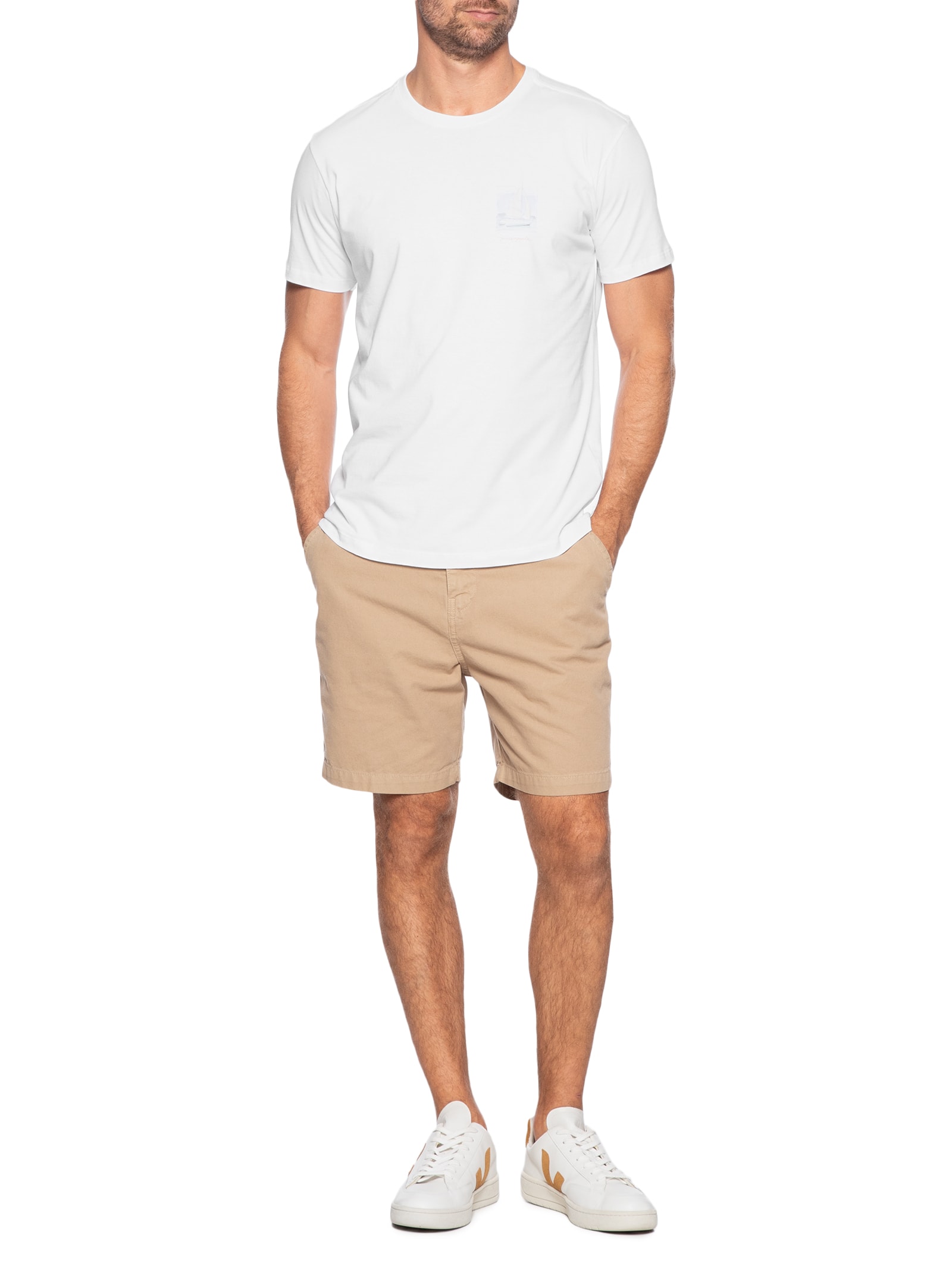 Camiseta Masculina Estampa Aquarela Barcos Branco Pineapple