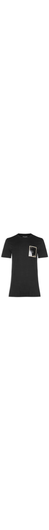 Camiseta Masculina Estampa Bolso Falso - Preto