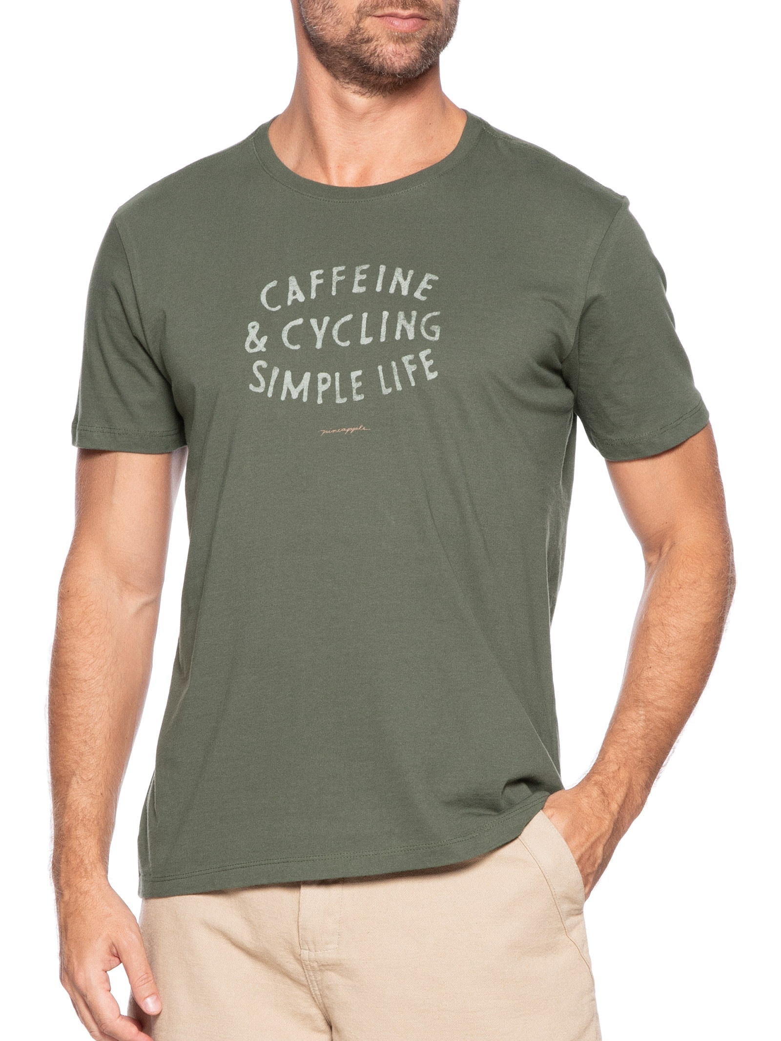 Camiseta Masculina Estampa Caffene Verde Pineapple